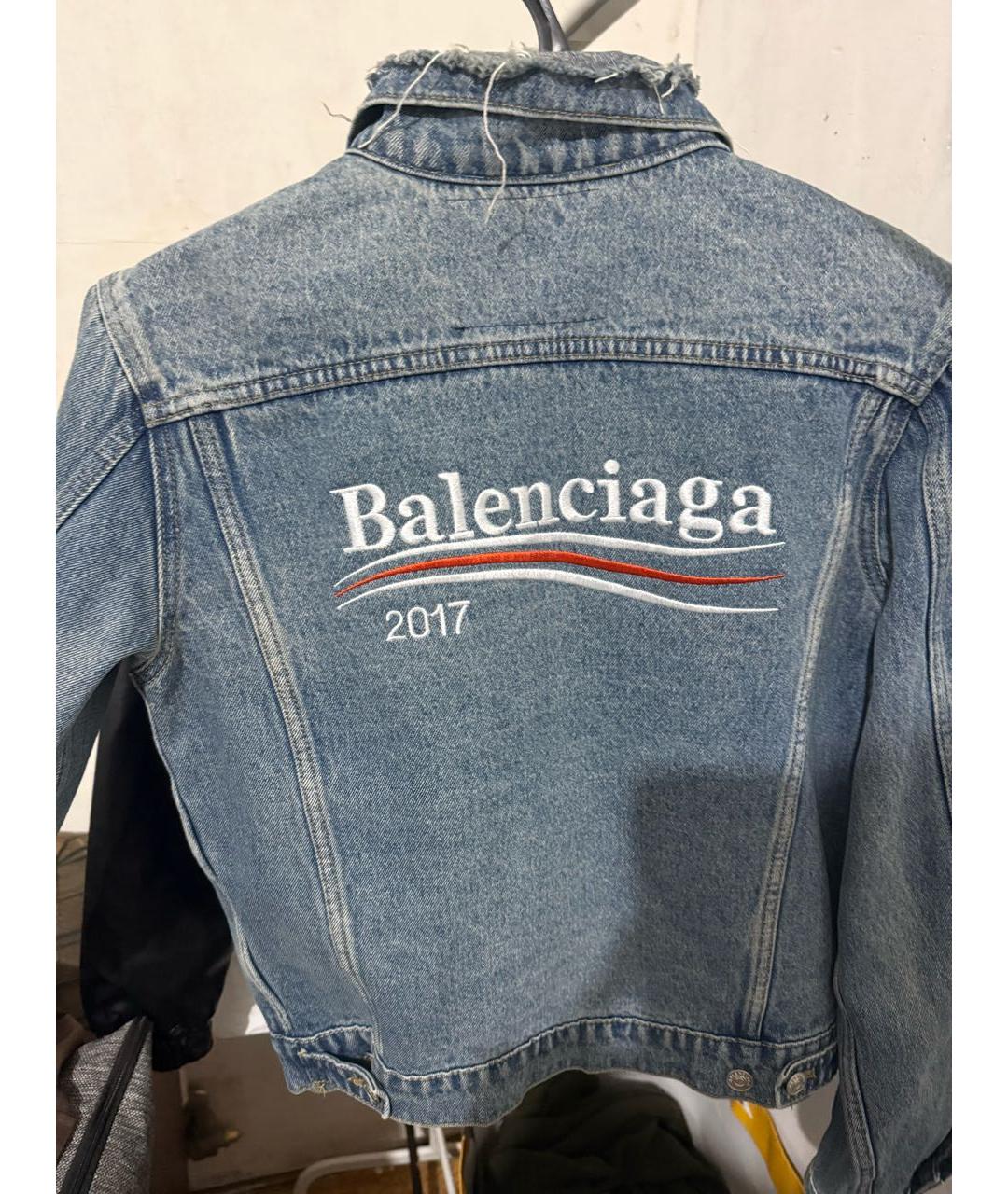 BALENCIAGA Синяя деним куртка, фото 2