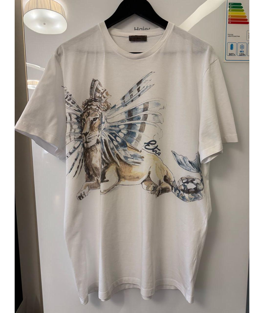 ETRO Белая хлопковая футболка, фото 9