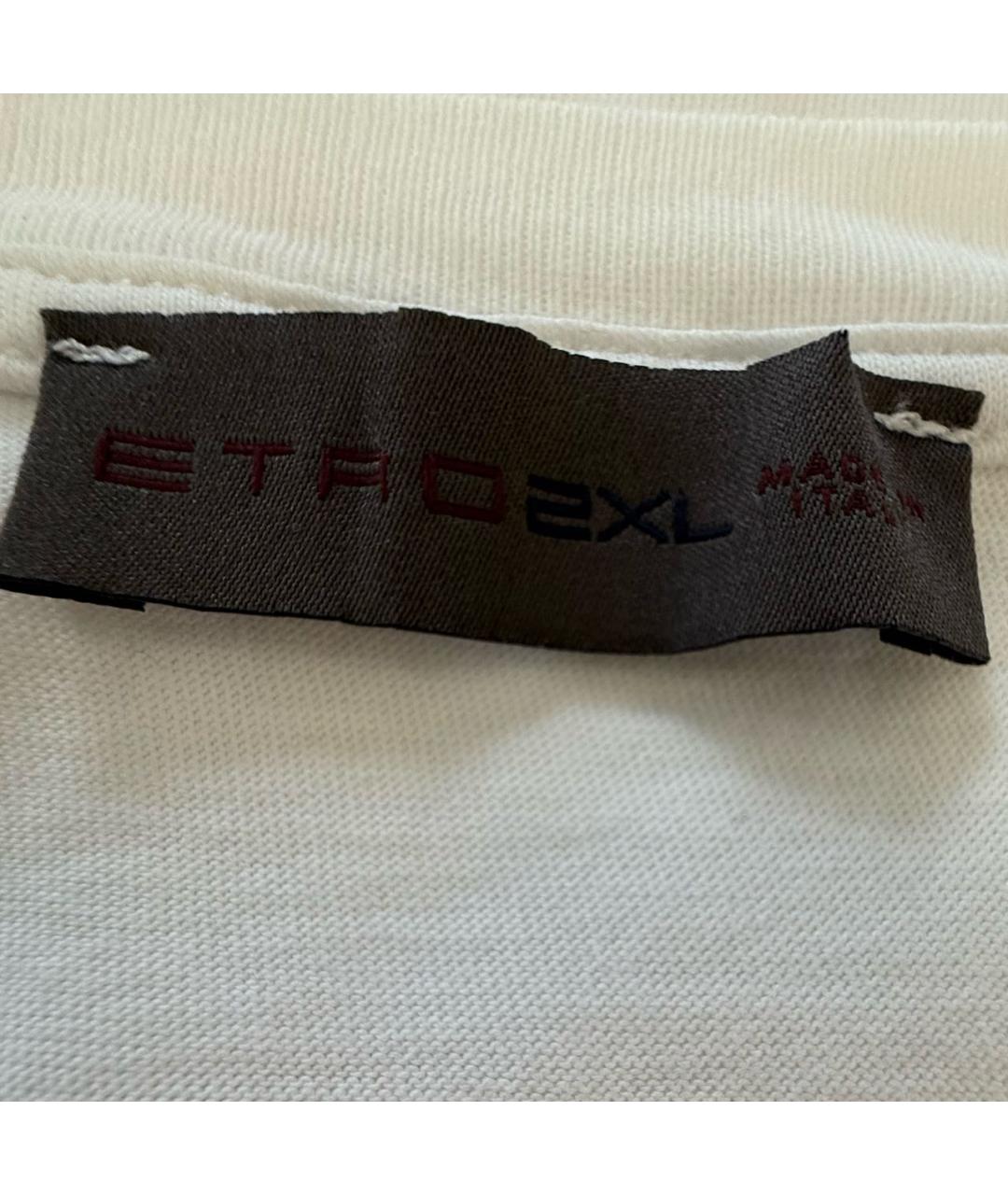 ETRO Белая хлопковая футболка, фото 3