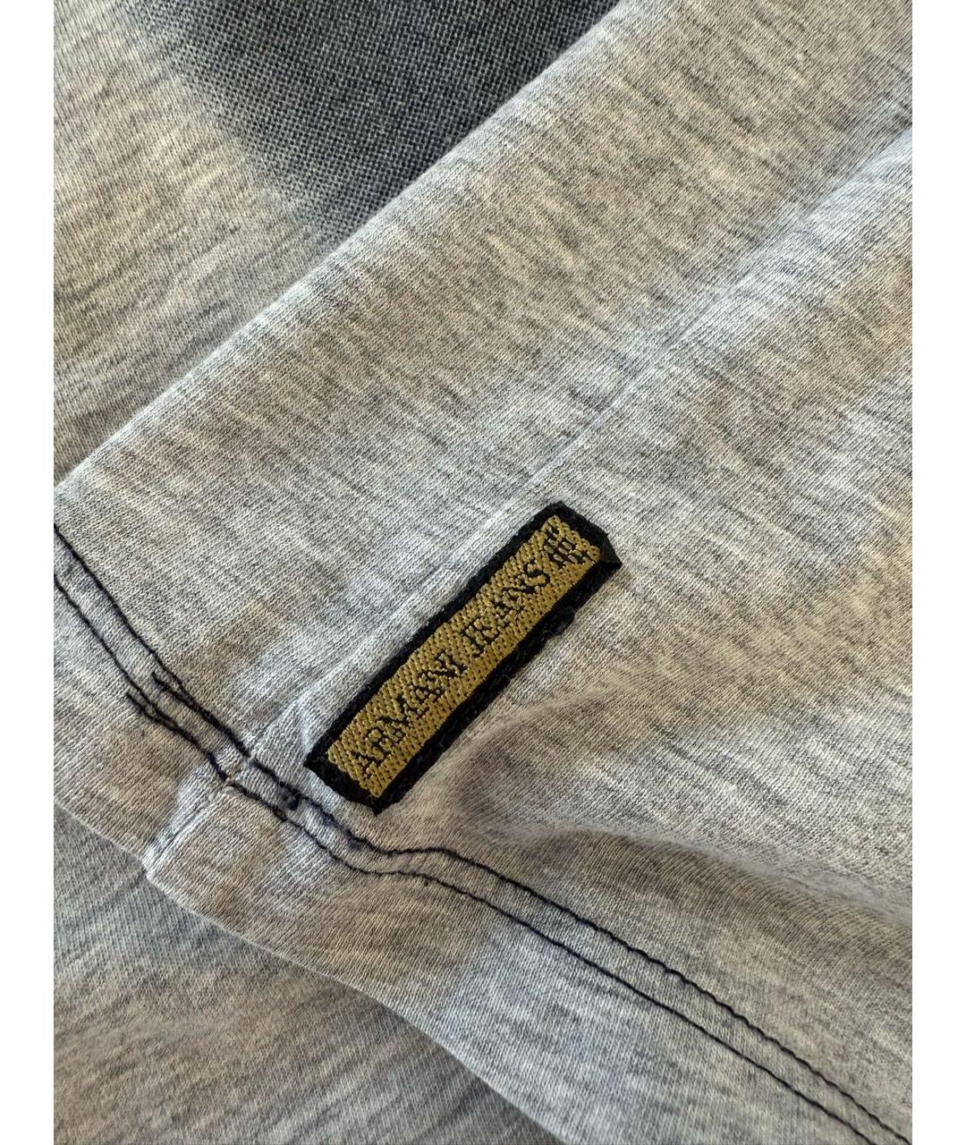 ARMANI JEANS Серая хлопковая футболка, фото 7