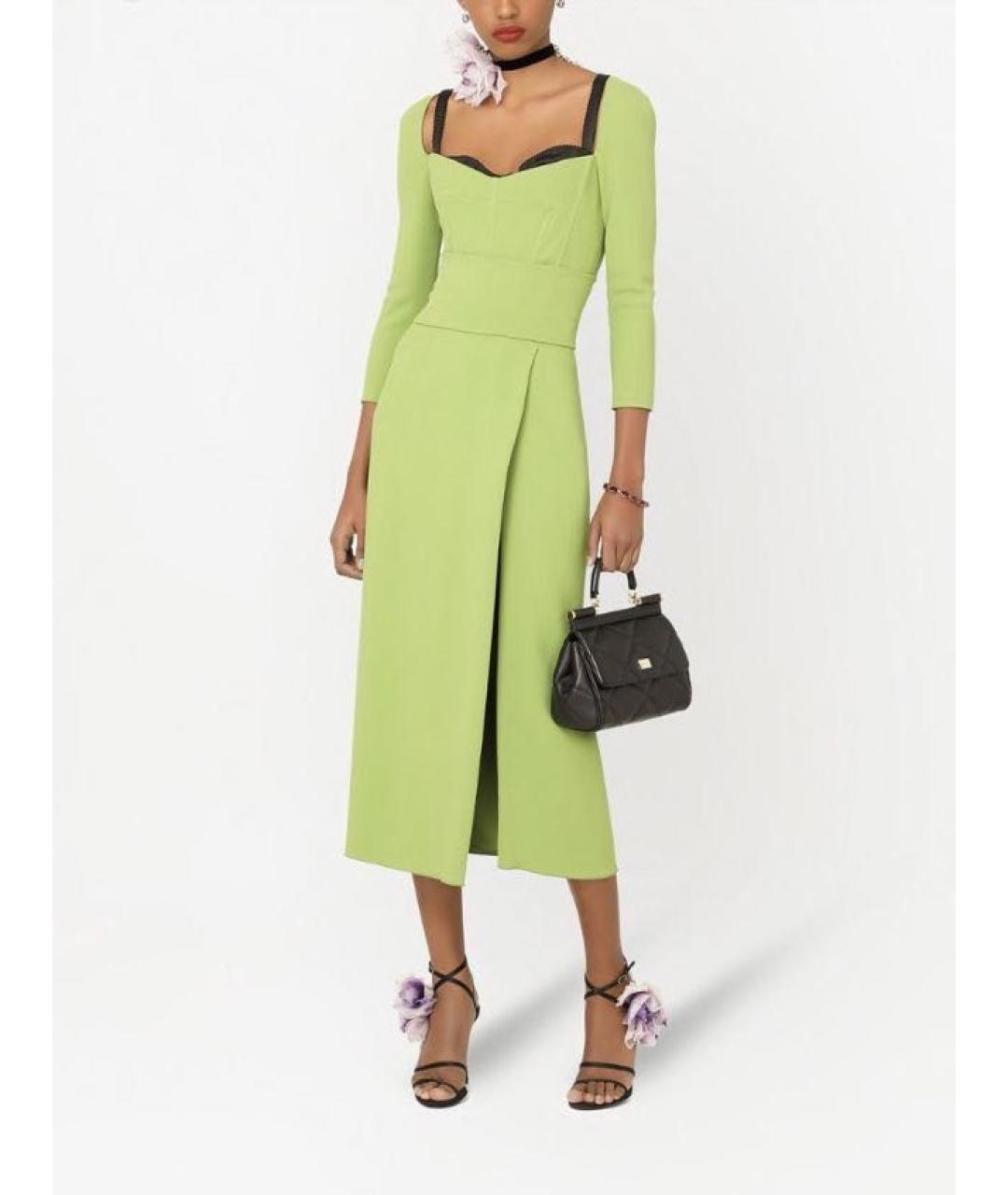 DOLCE&GABBANA Зеленые вечернее платье, фото 3