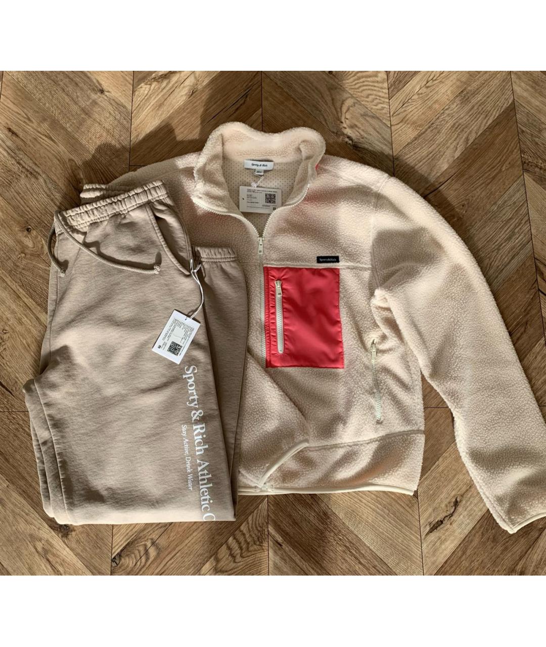 SPORTY AND RICH Бежевый хлопковый спортивные костюмы, фото 5