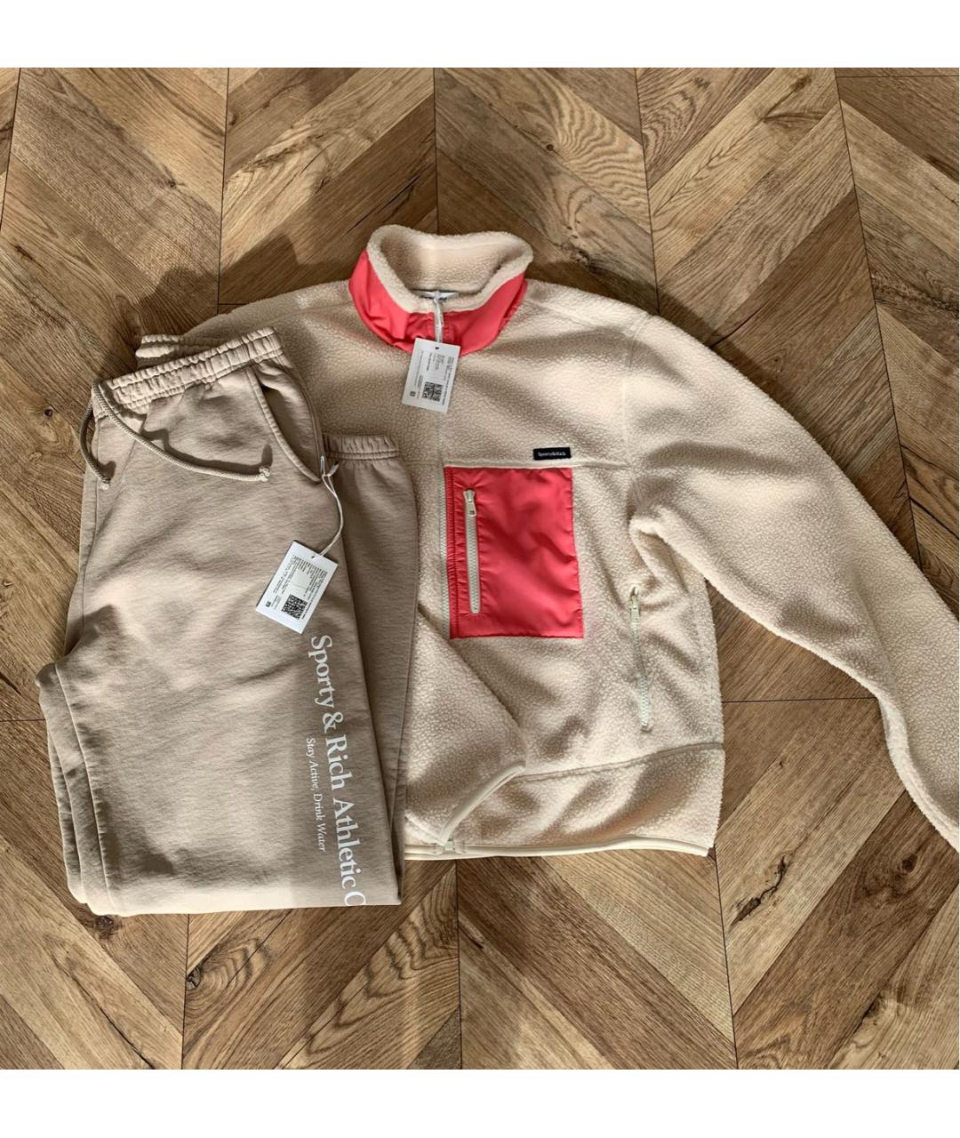 SPORTY AND RICH Бежевый хлопковый спортивные костюмы, фото 2