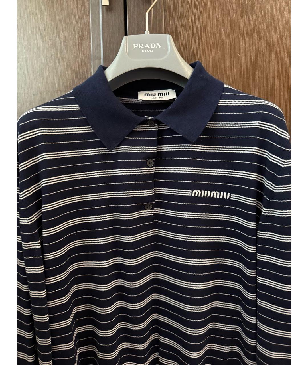 MIU MIU Темно-синий хлопковый джемпер / свитер, фото 5