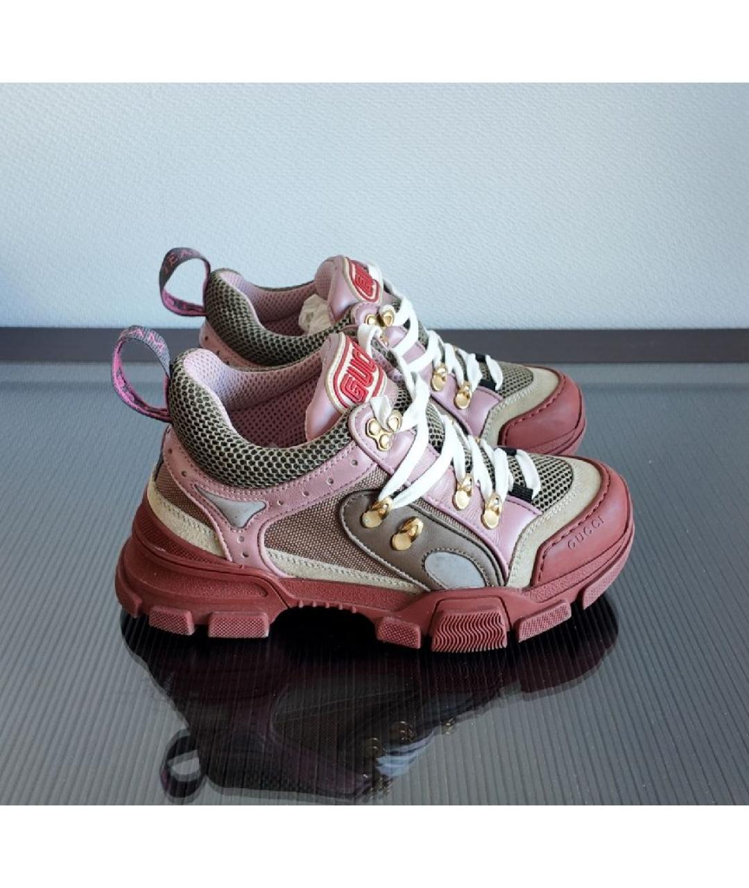 GUCCI Красные кожаные кроссовки, фото 7