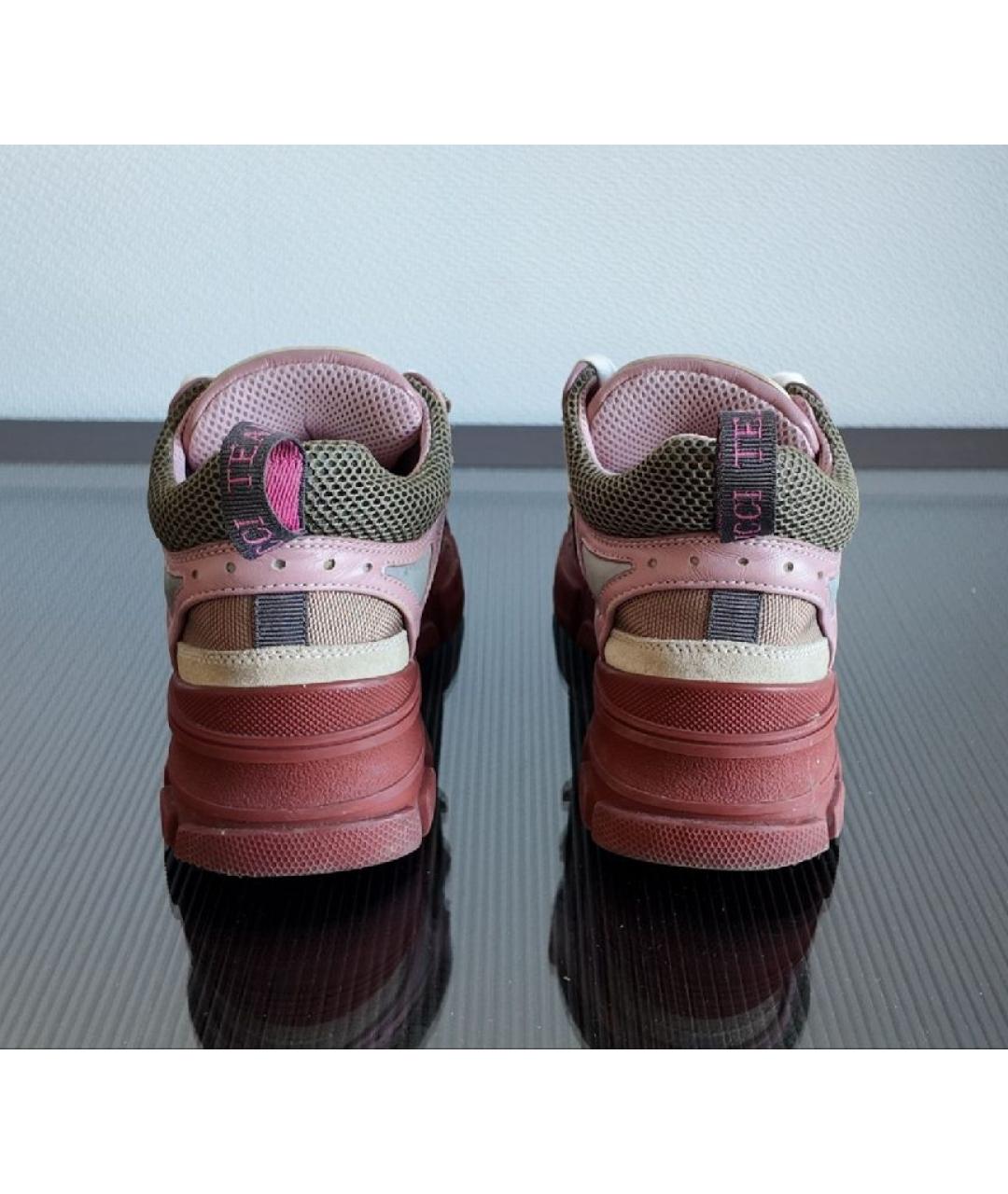 GUCCI Красные кожаные кроссовки, фото 4