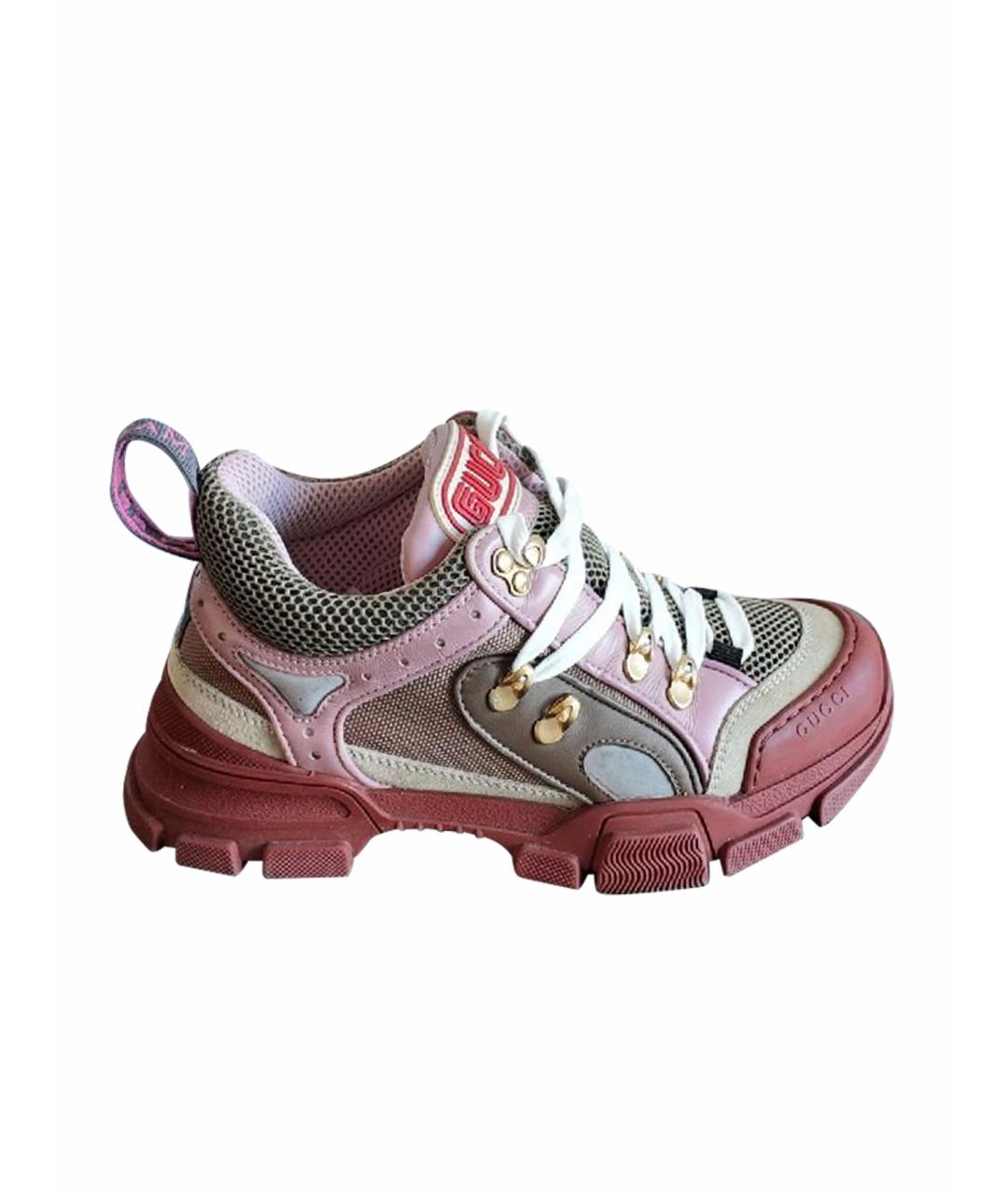 GUCCI Красные кожаные кроссовки, фото 1