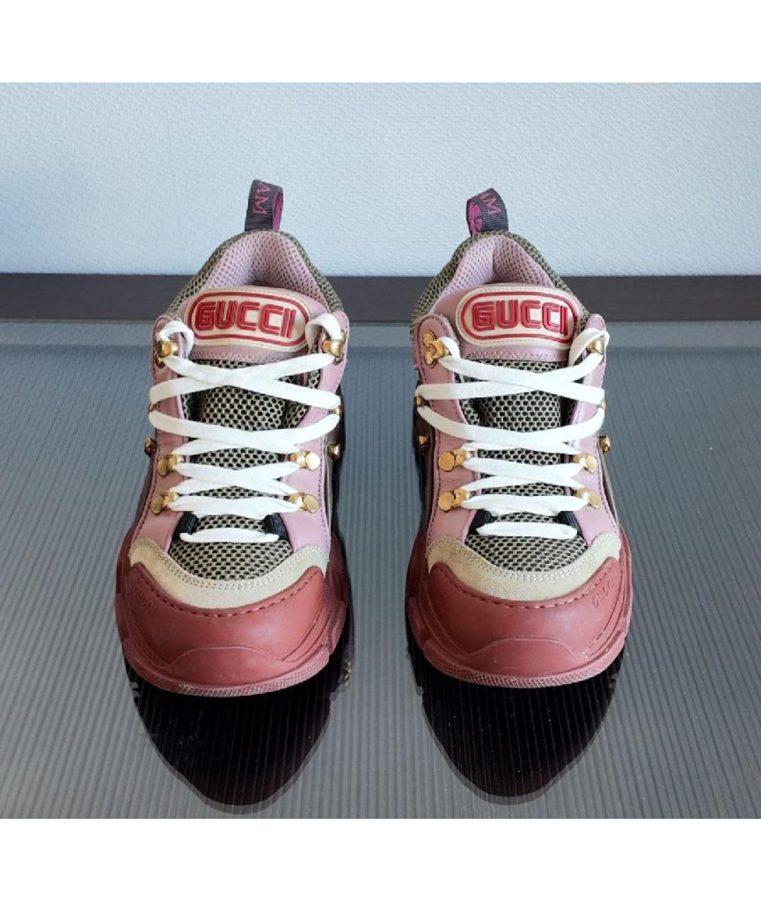 GUCCI Красные кожаные кроссовки, фото 2