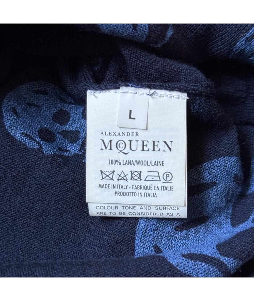 ALEXANDER MCQUEEN Темно-синий шерстяной джемпер / свитер, фото 6