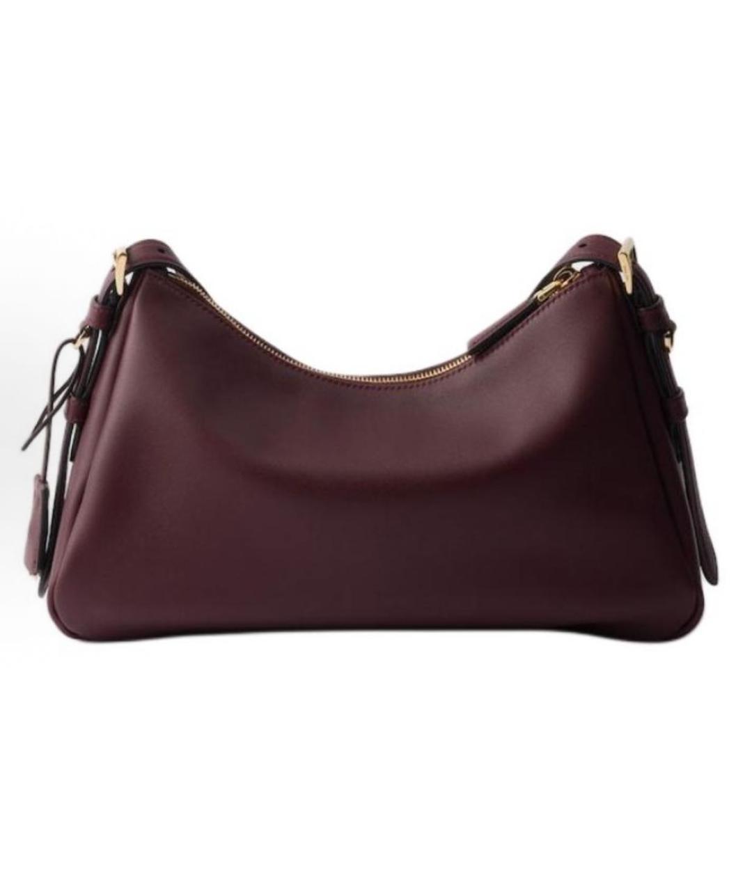 PRADA Бордовая кожаная сумка через плечо, фото 3