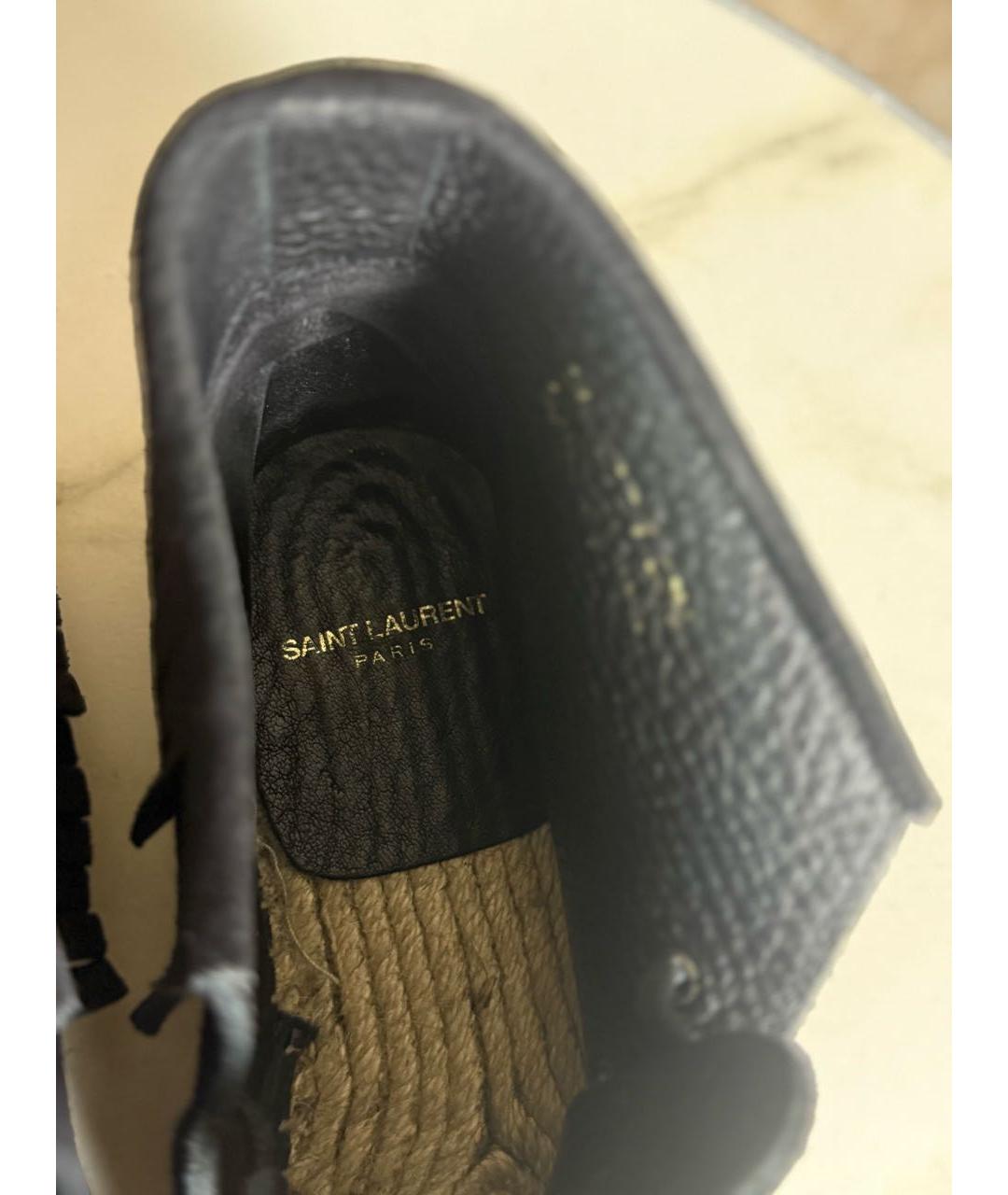 SAINT LAURENT Черные кожаные ботинки, фото 3
