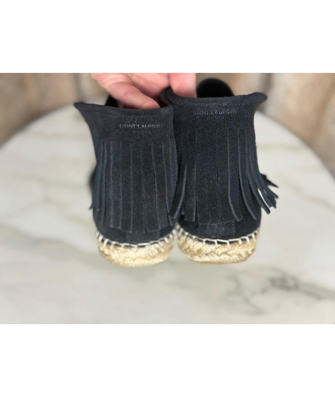 SAINT LAURENT Черные кожаные ботинки, фото 4