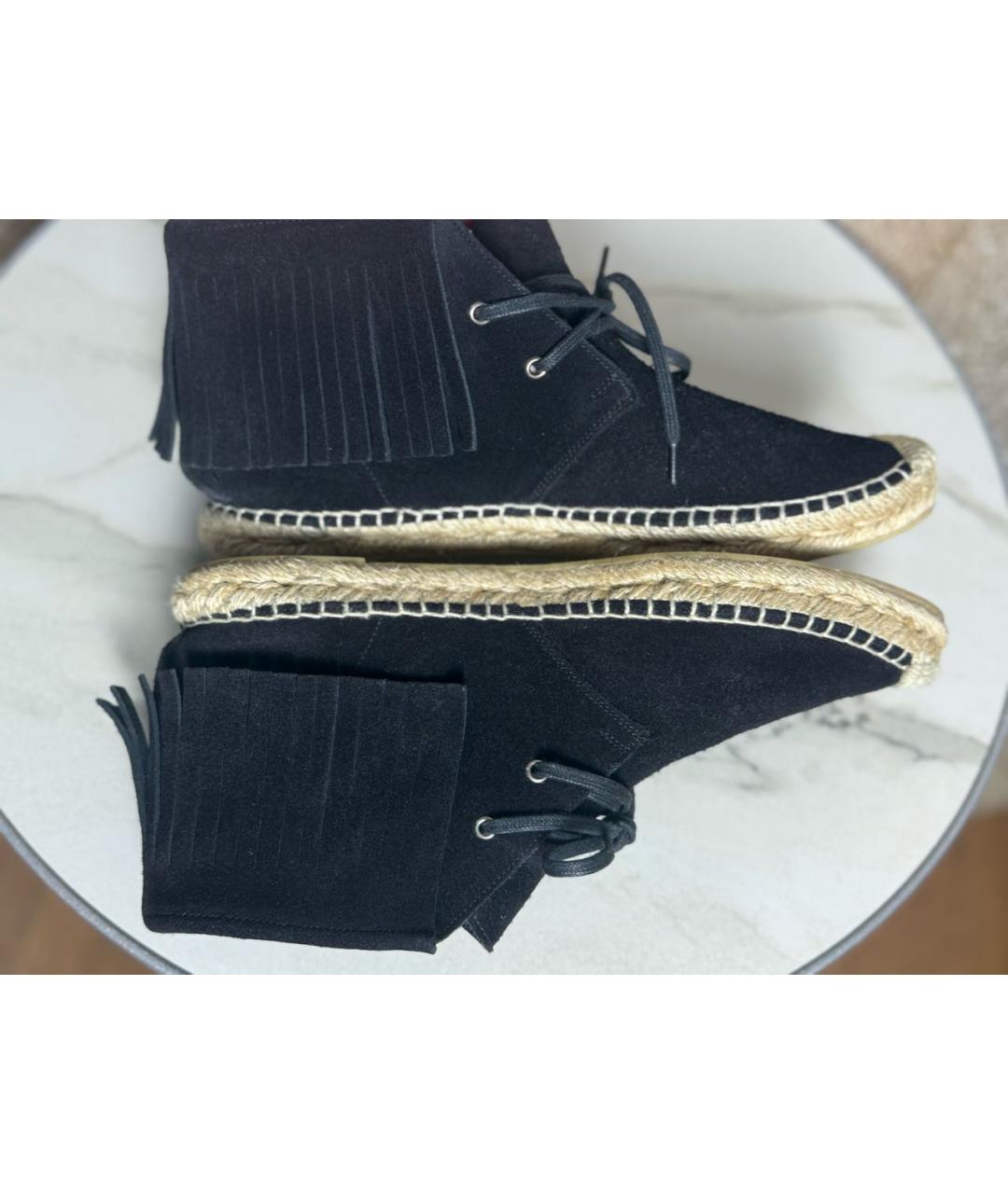 SAINT LAURENT Черные кожаные ботинки, фото 5