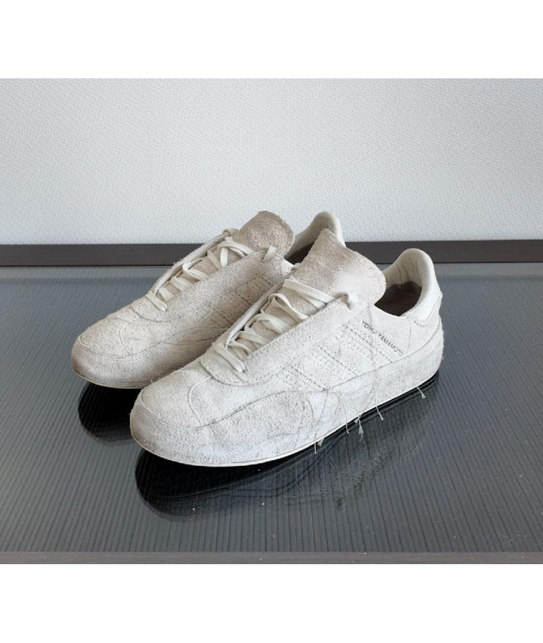 YOHJI YAMAMOTO Бежевые замшевые низкие кроссовки / кеды, фото 5