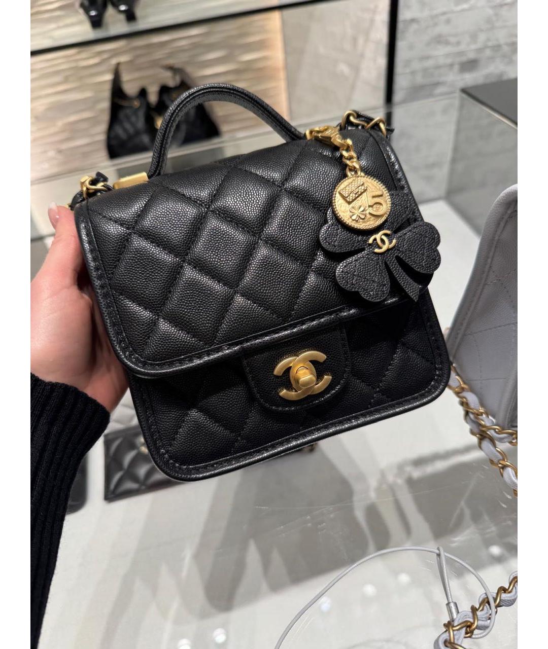 CHANEL Черная кожаная сумка через плечо, фото 4