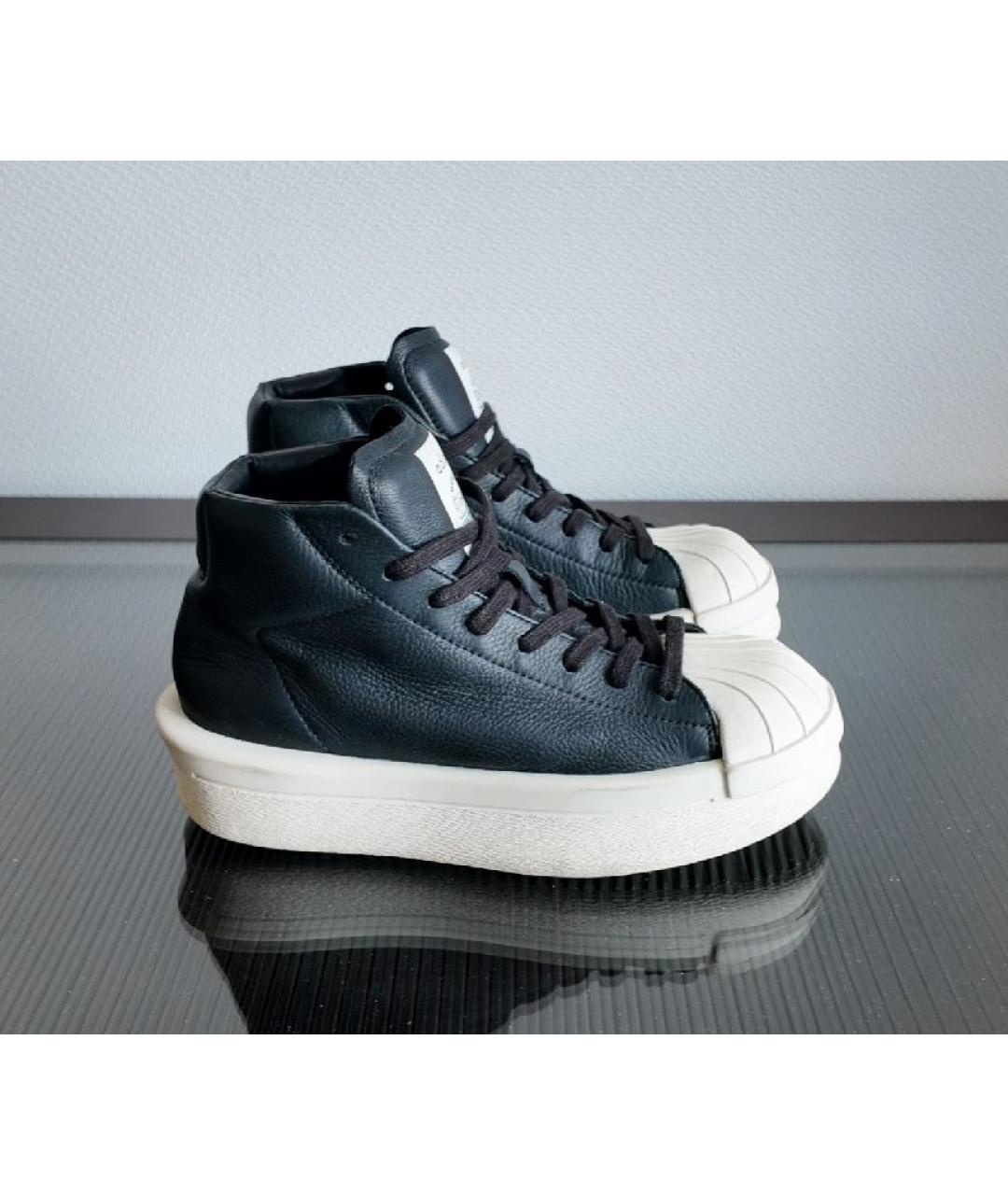 RICK OWENS Черные кожаные кеды, фото 6