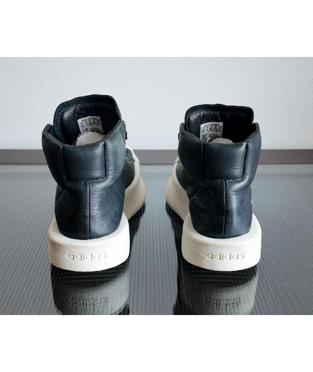 RICK OWENS Черные кожаные кеды, фото 4