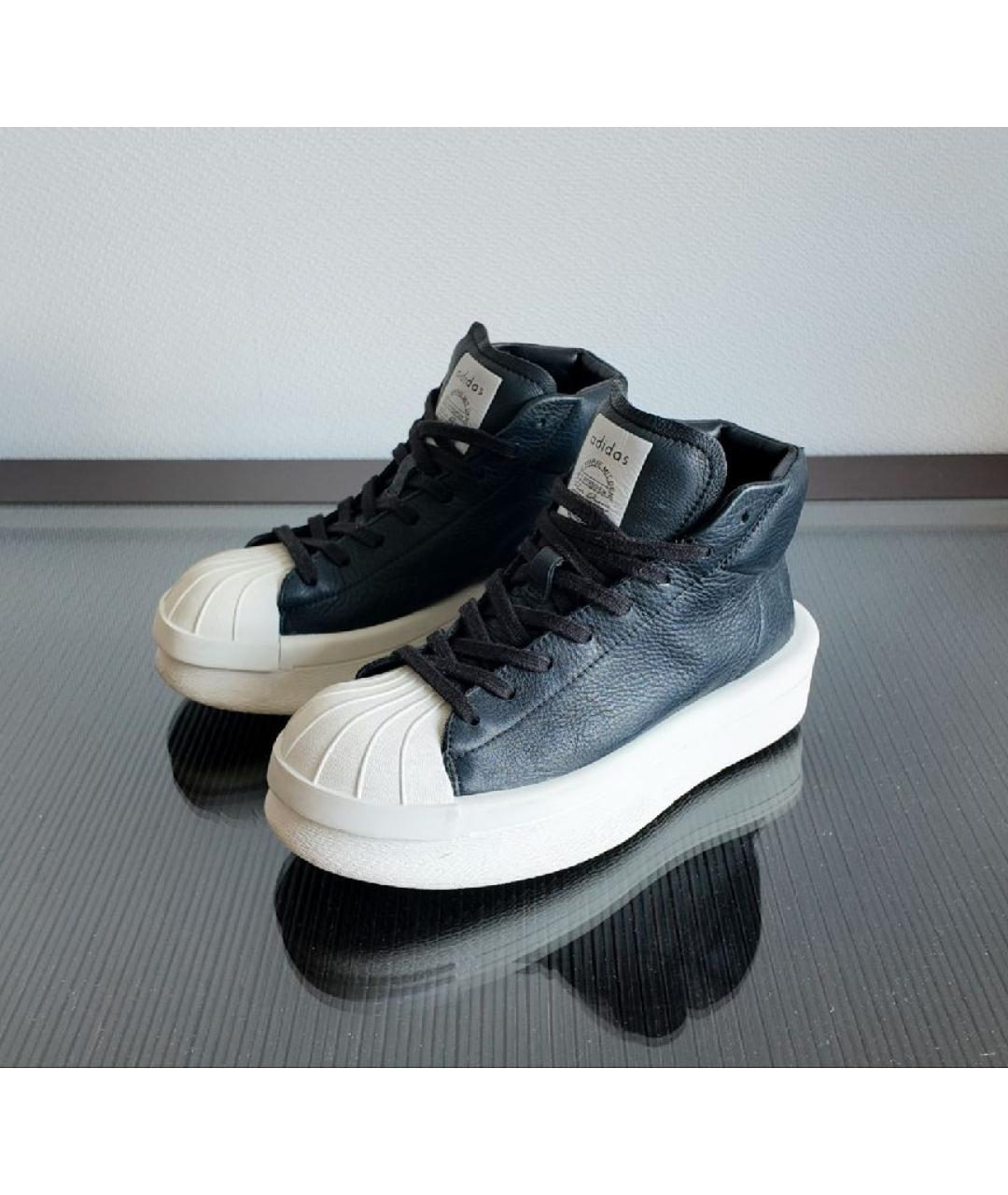 RICK OWENS Черные кожаные кеды, фото 5