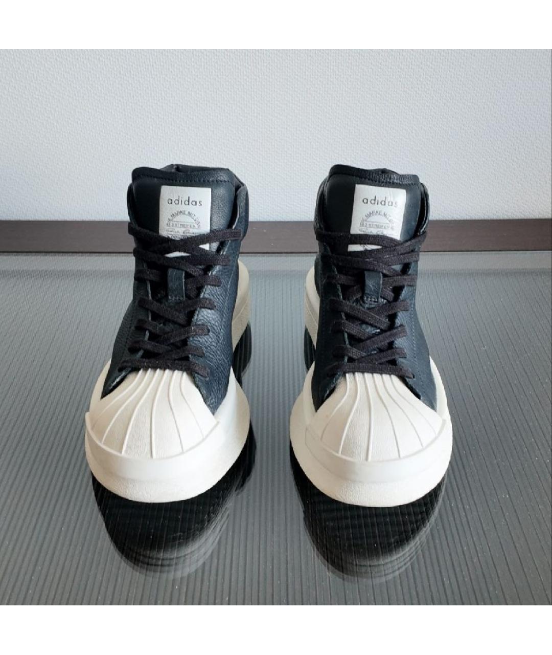 RICK OWENS Черные кожаные кеды, фото 2