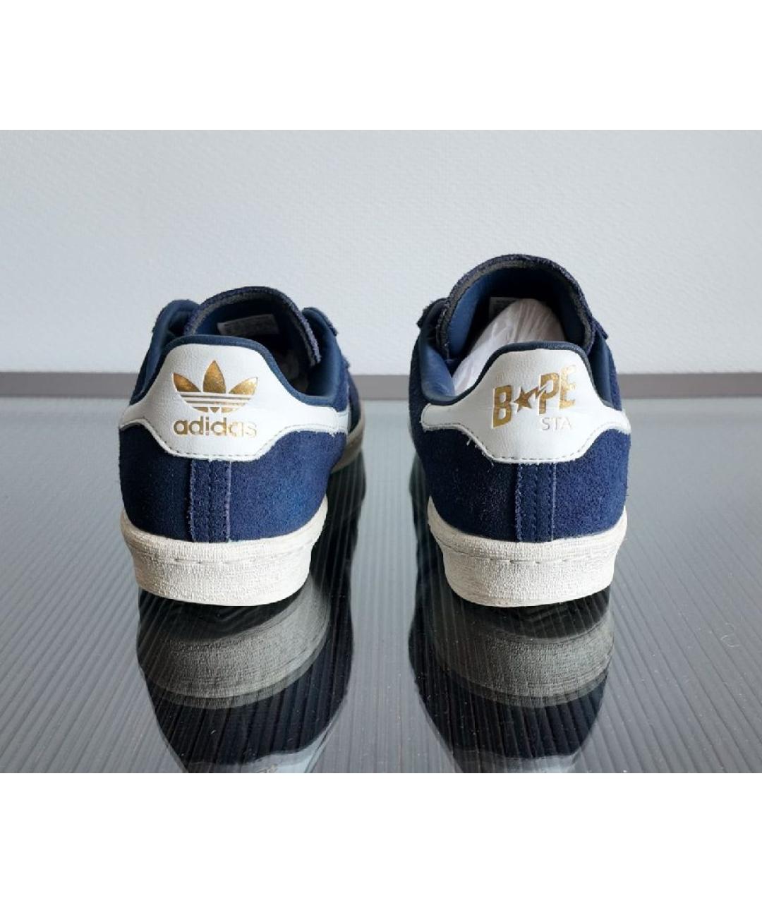 A BATHING APE Синие замшевые низкие кроссовки / кеды, фото 4