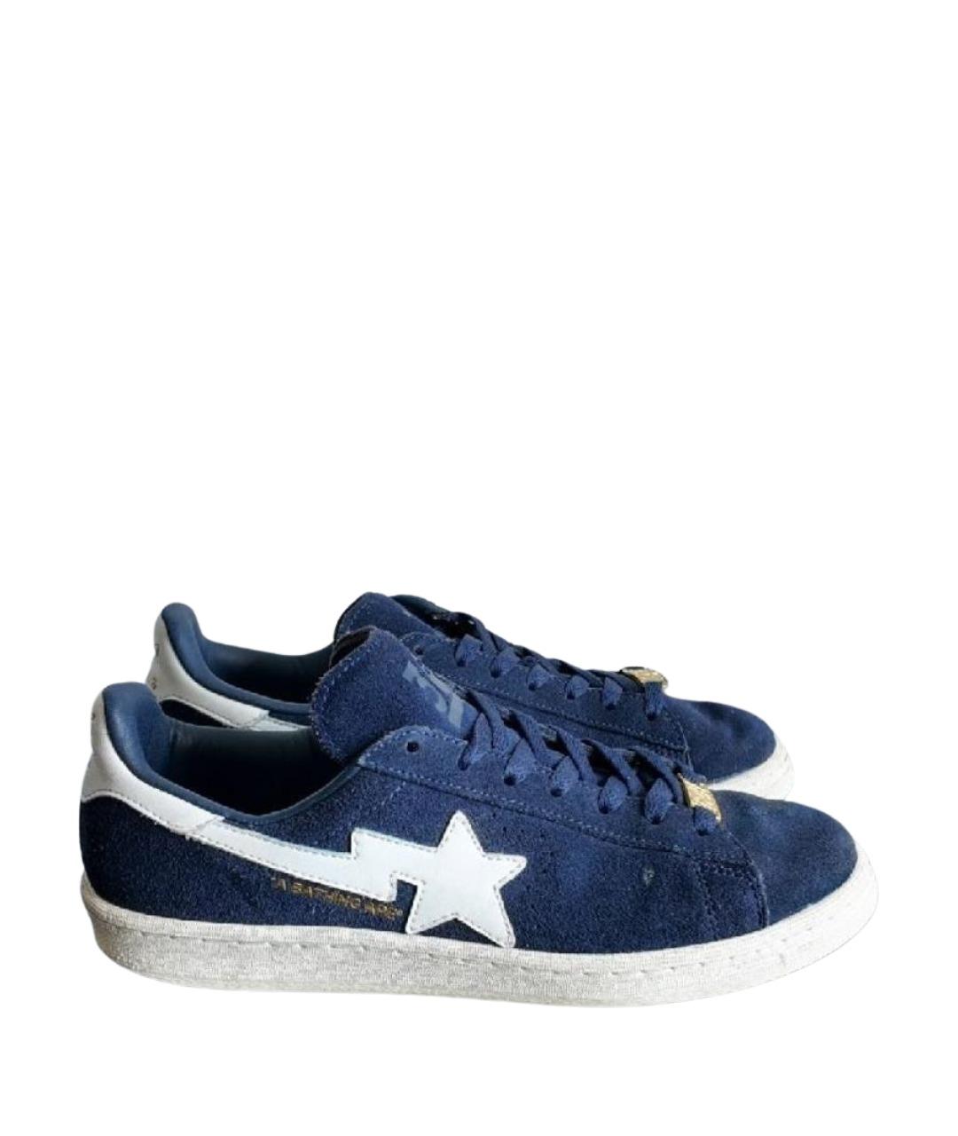 A BATHING APE Синие замшевые низкие кроссовки / кеды, фото 8