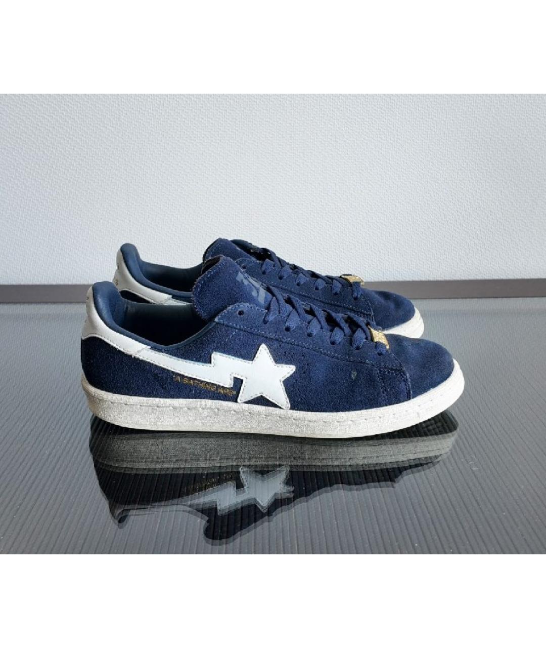 A BATHING APE Синие замшевые низкие кроссовки / кеды, фото 7