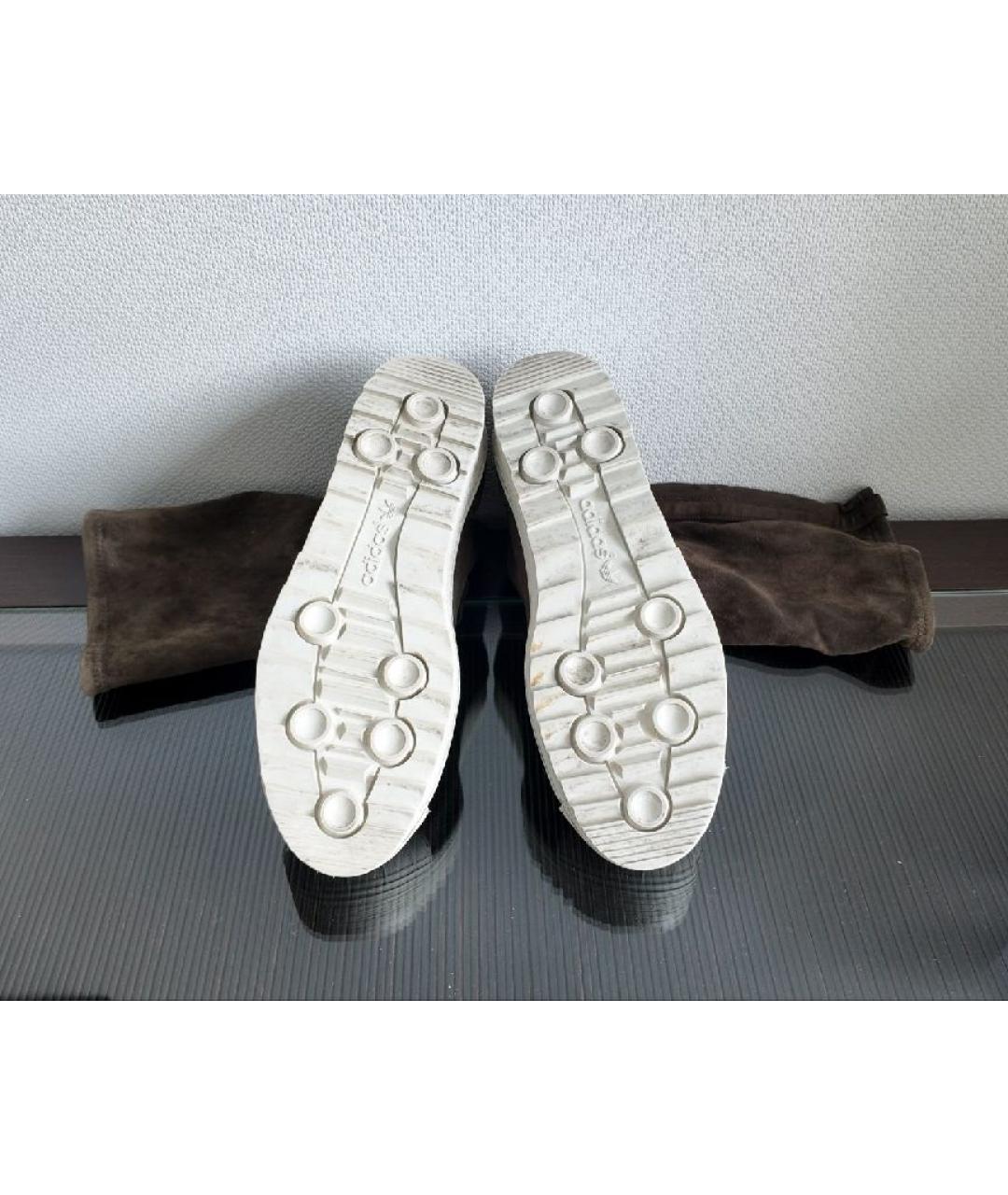 RICK OWENS Коричневые замшевые высокие кроссовки / кеды, фото 3