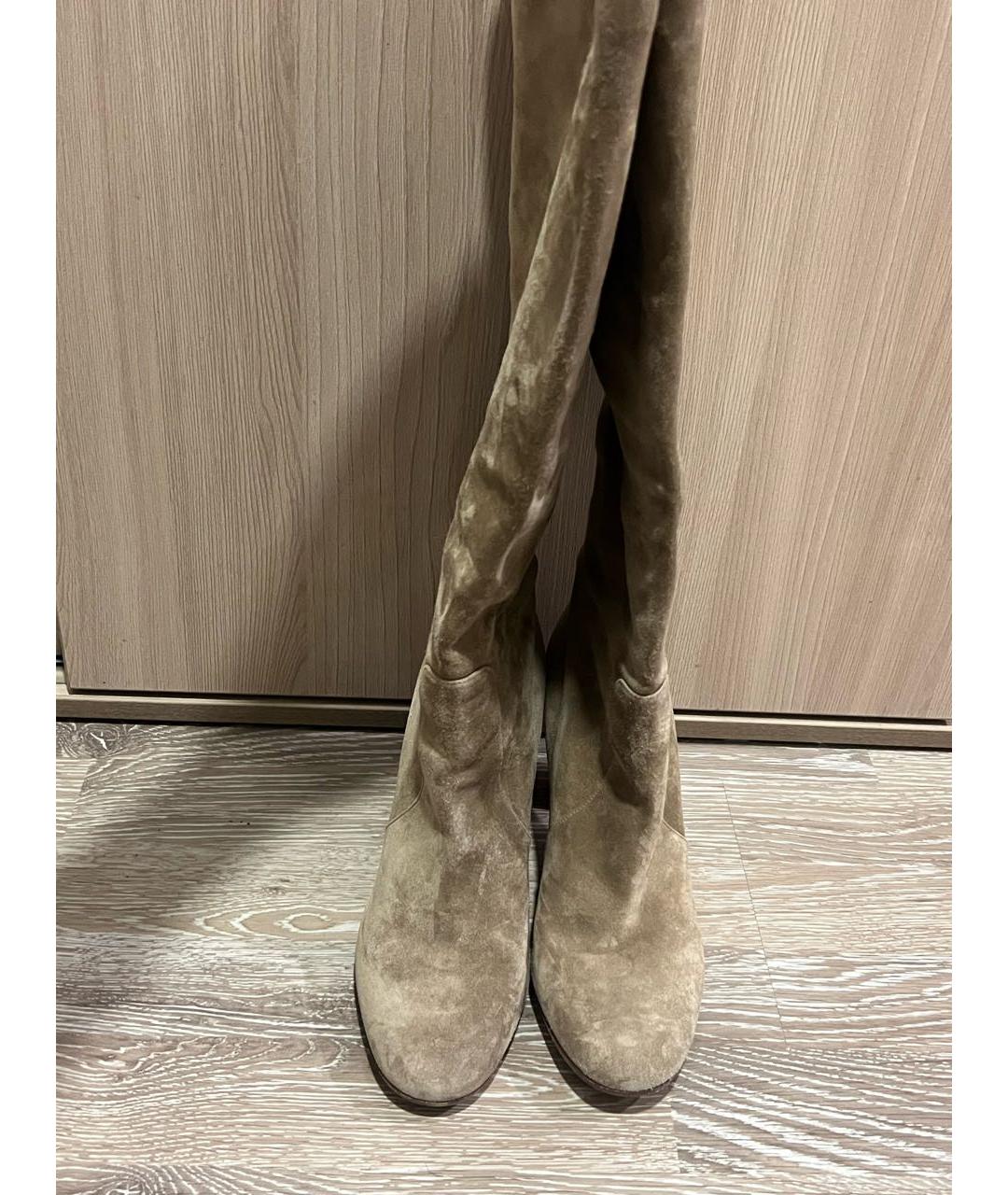 GIANVITO ROSSI Бежевые замшевые сапоги, фото 2