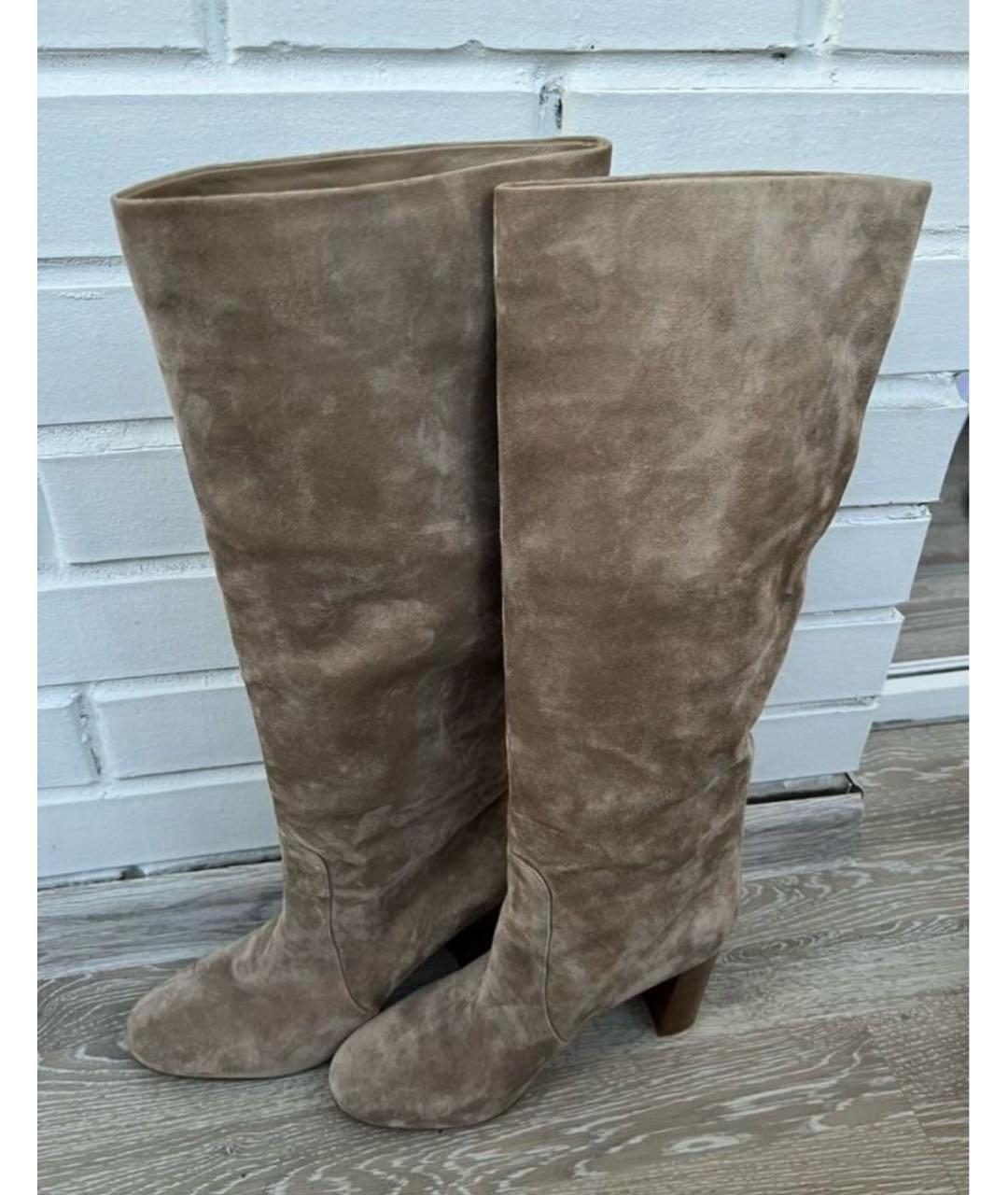 GIANVITO ROSSI Бежевые замшевые сапоги, фото 6