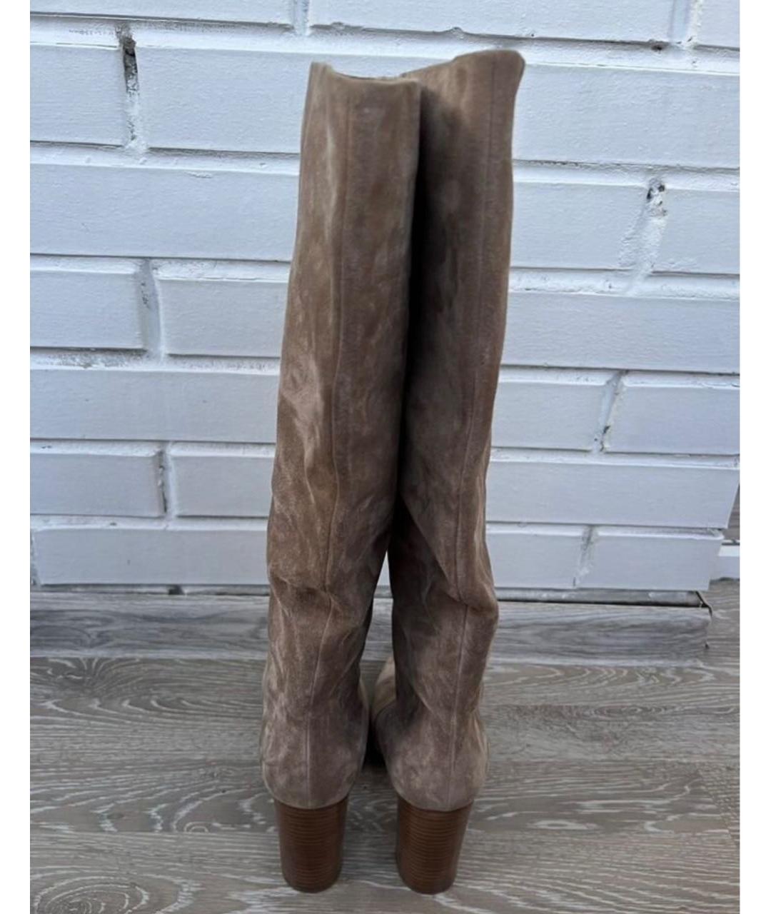 GIANVITO ROSSI Бежевые замшевые сапоги, фото 4