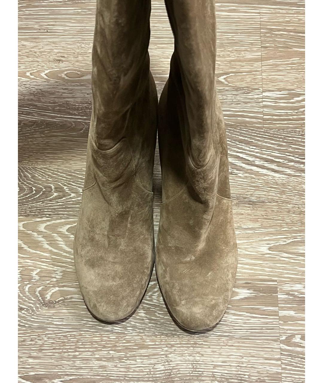 GIANVITO ROSSI Бежевые замшевые сапоги, фото 3
