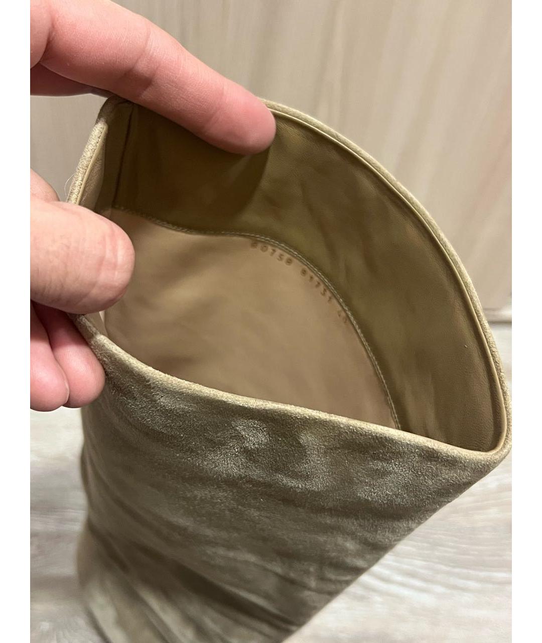 GIANVITO ROSSI Бежевые замшевые сапоги, фото 5