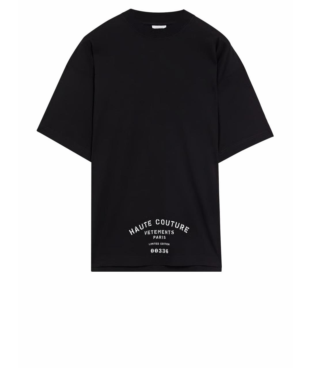 VETEMENTS Черная хлопковая футболка, фото 1