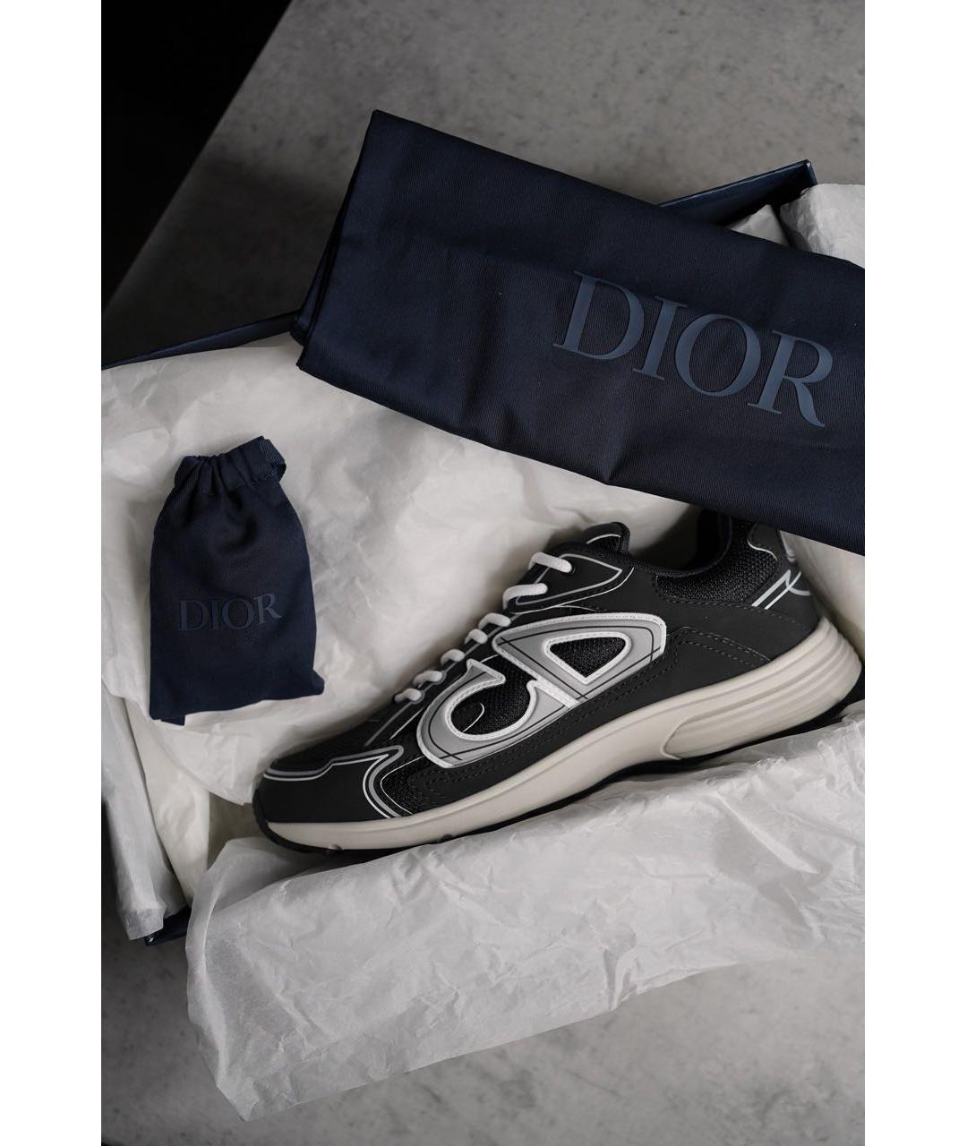 CHRISTIAN DIOR Черные текстильные низкие кроссовки / кеды, фото 7