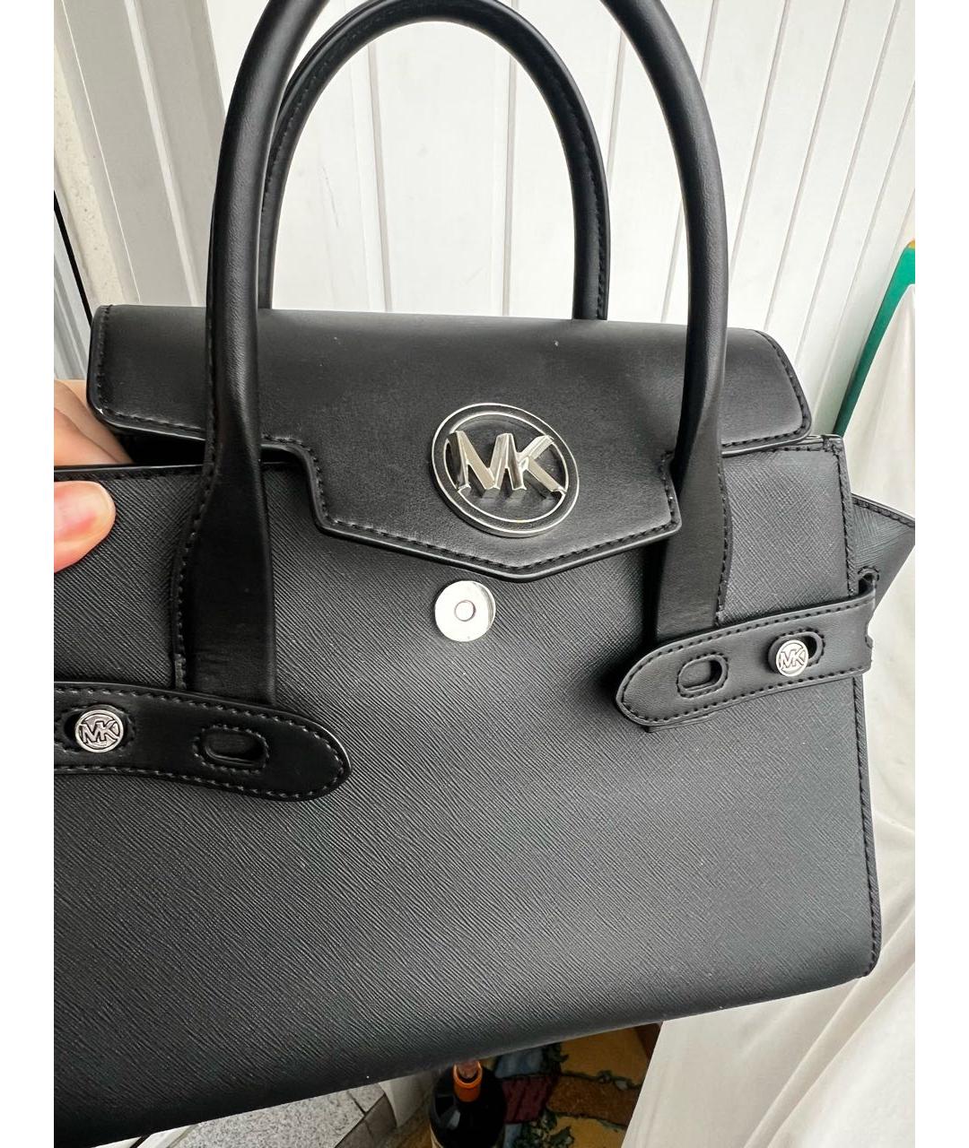 MICHAEL KORS Черная кожаная сумка с короткими ручками, фото 2