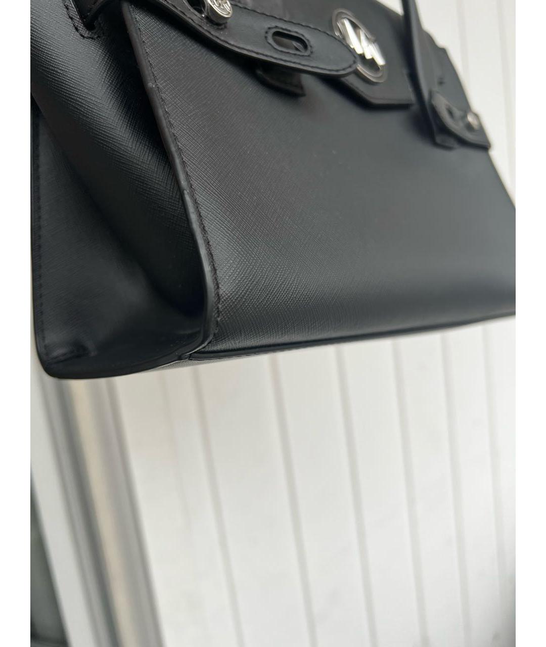 MICHAEL KORS Черная кожаная сумка с короткими ручками, фото 6