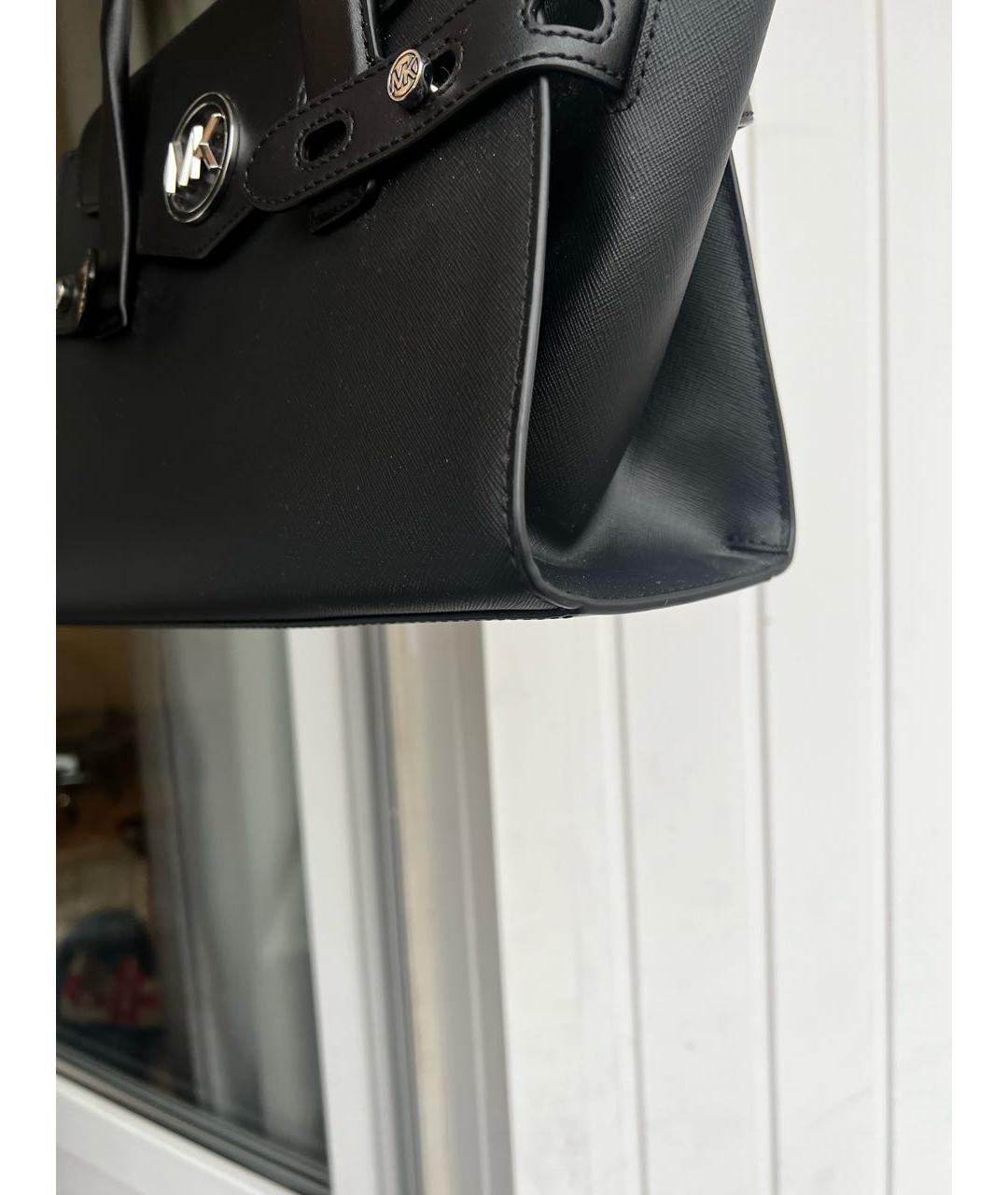 MICHAEL KORS Черная кожаная сумка с короткими ручками, фото 5
