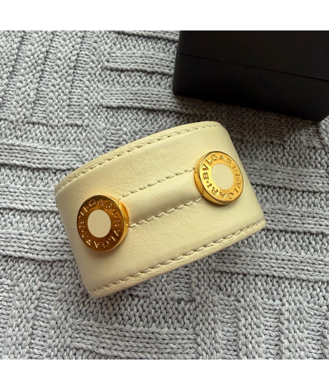 BVLGARI Бежевый кожаный браслет, фото 9