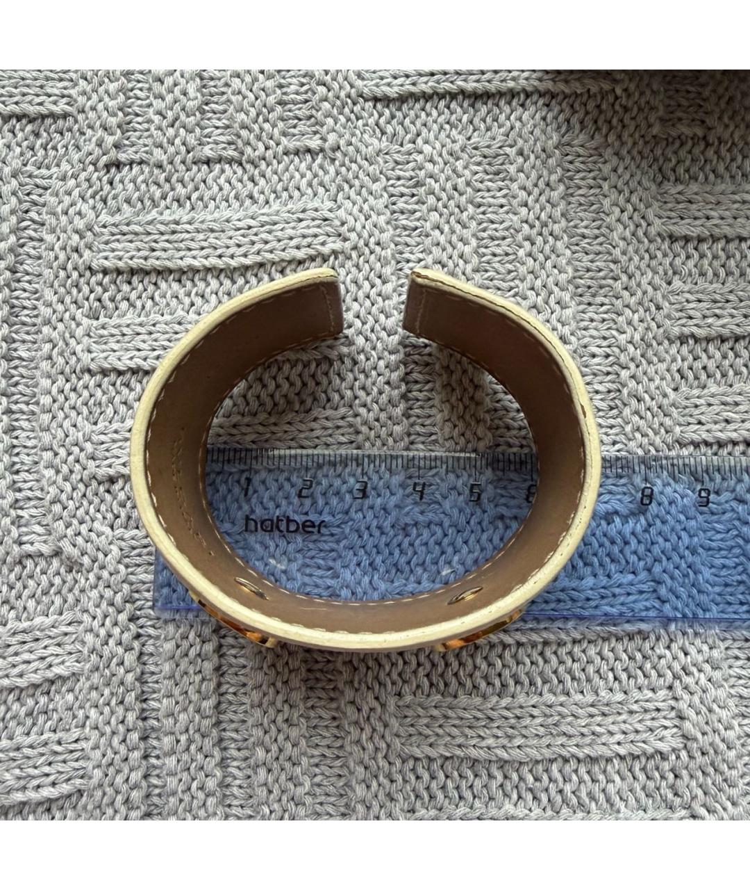 BVLGARI Бежевый кожаный браслет, фото 5