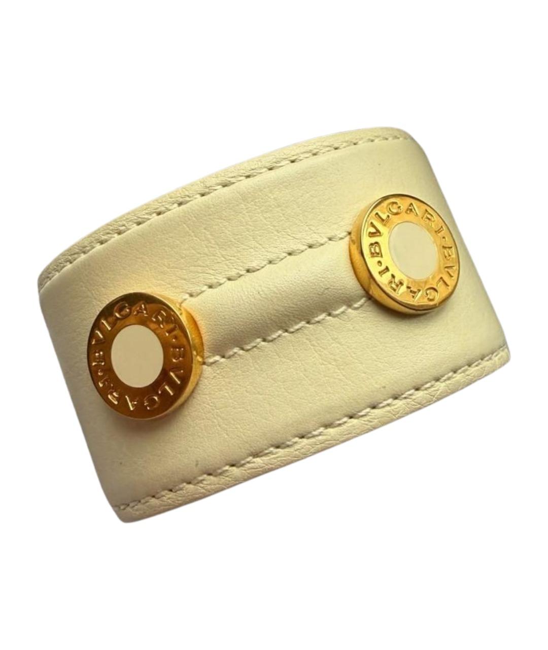 BVLGARI Бежевый кожаный браслет, фото 1