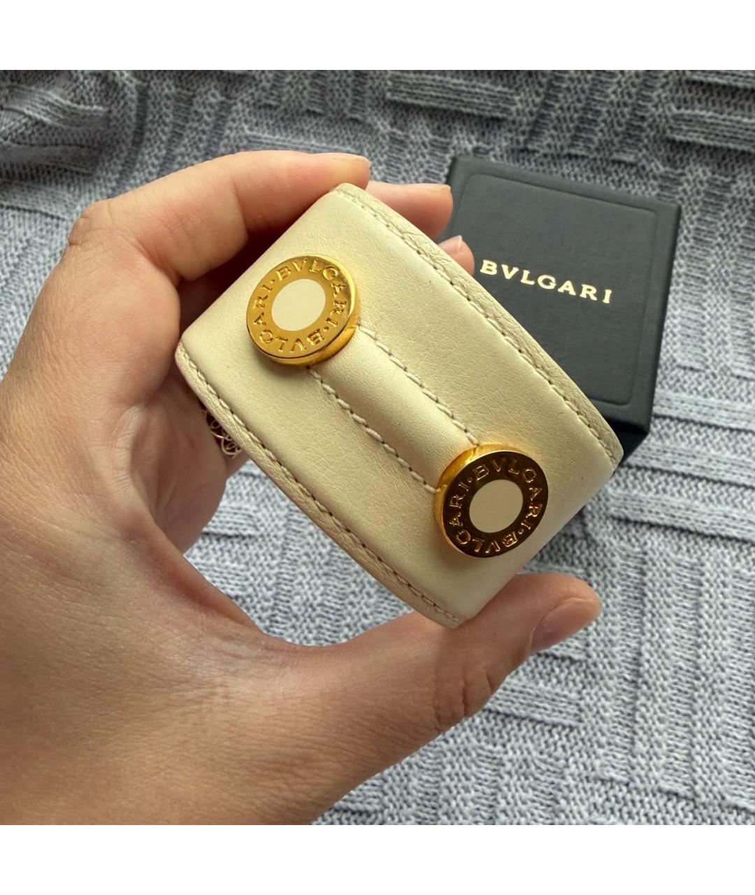 BVLGARI Бежевый кожаный браслет, фото 3