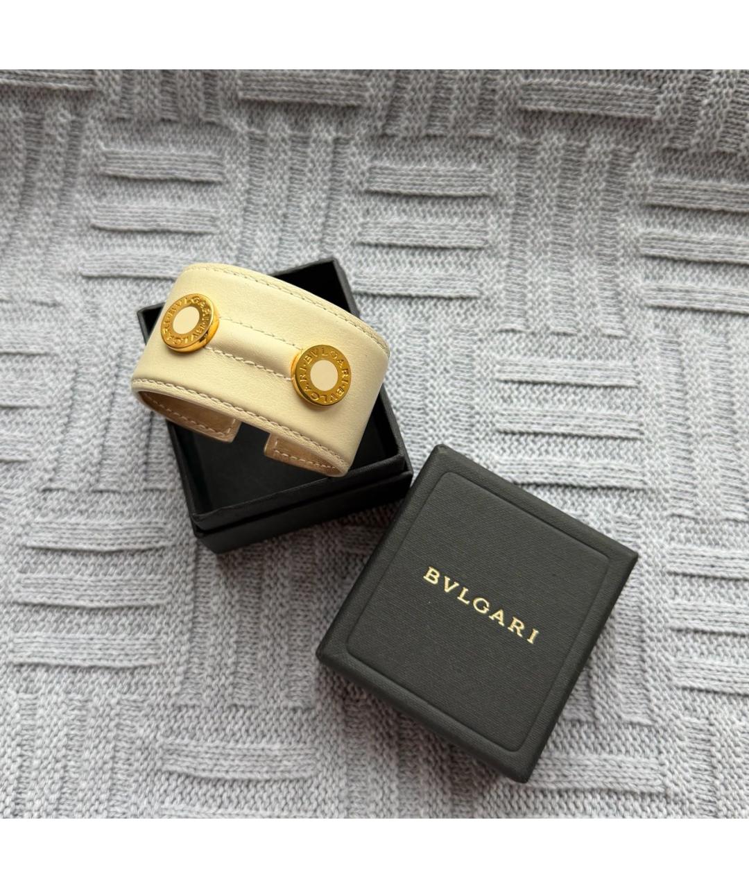 BVLGARI Бежевый кожаный браслет, фото 2