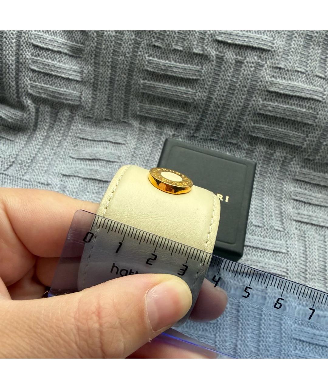 BVLGARI Бежевый кожаный браслет, фото 7