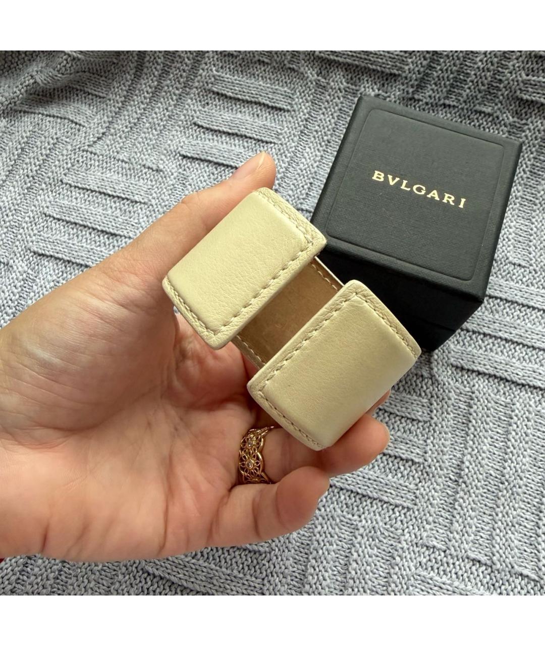 BVLGARI Бежевый кожаный браслет, фото 4