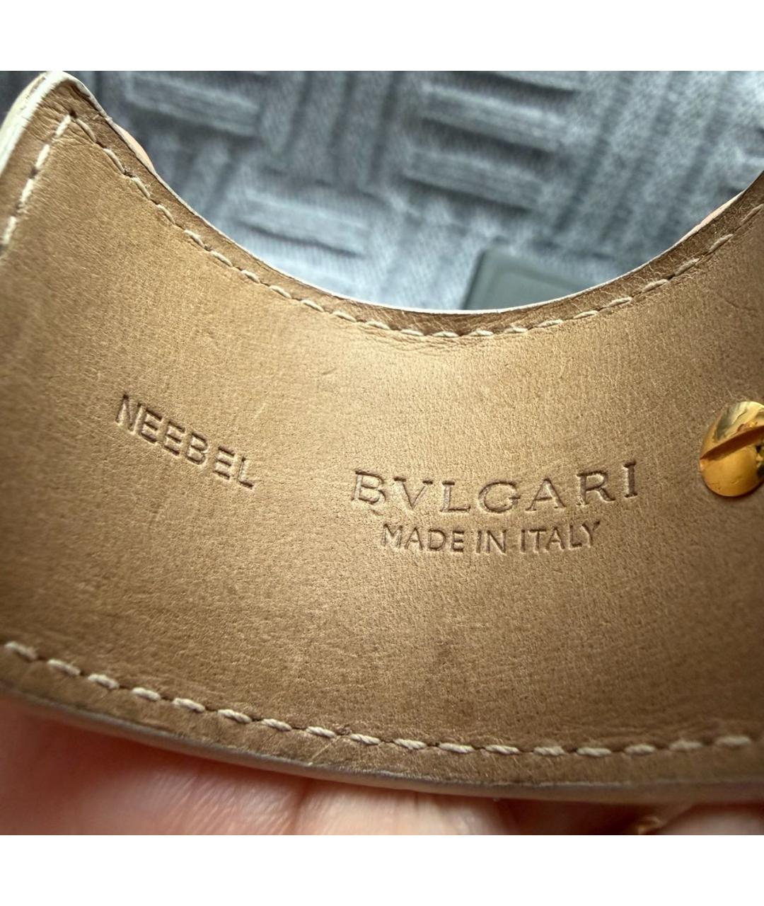 BVLGARI Бежевый кожаный браслет, фото 6