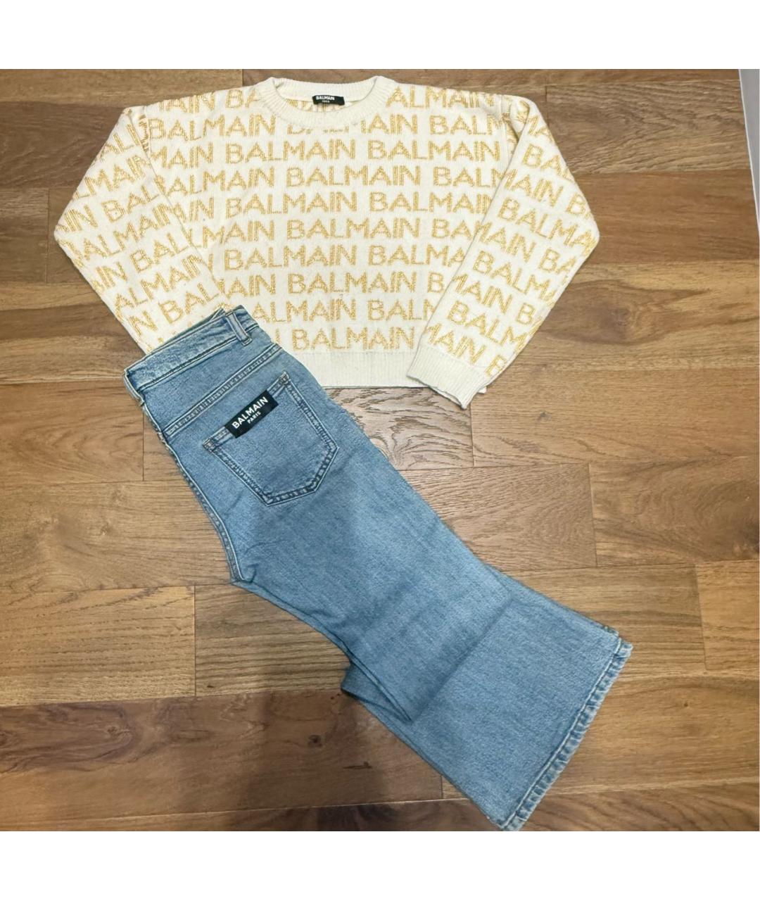 BALMAIN Голубые деним детские джинсы, фото 3