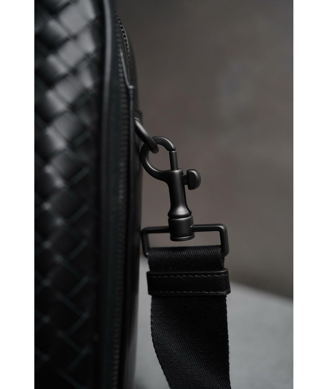 BOTTEGA VENETA Черный кожаный портфель, фото 8