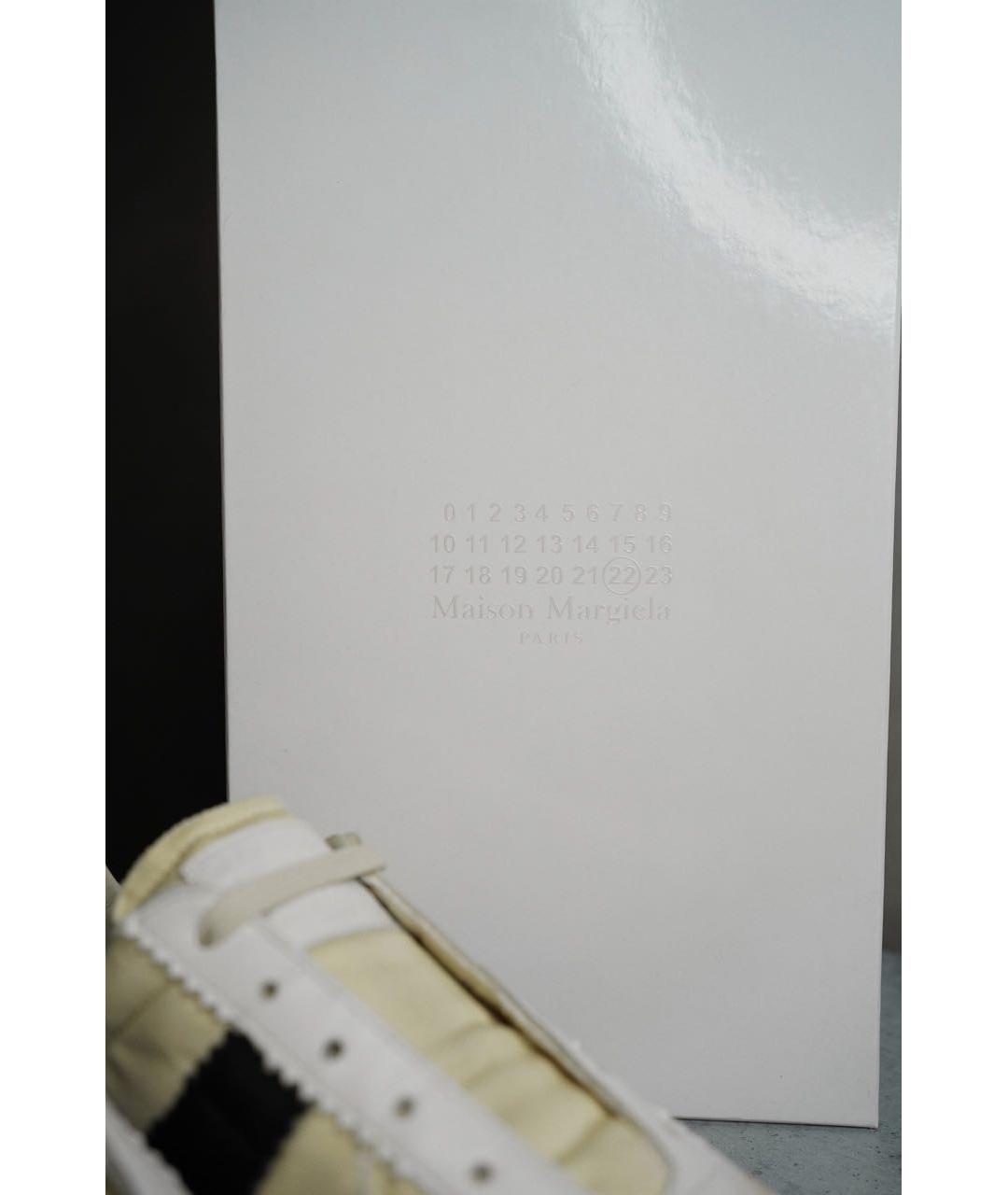 MAISON MARGIELA Бежевые текстильные низкие кроссовки / кеды, фото 7