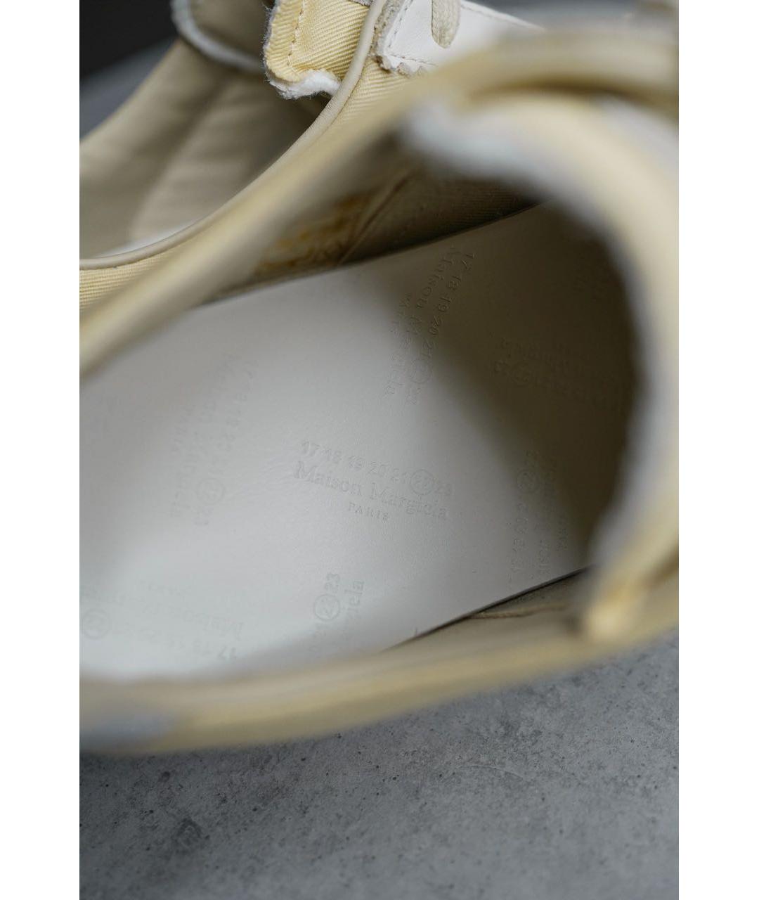 MAISON MARGIELA Бежевые текстильные низкие кроссовки / кеды, фото 6
