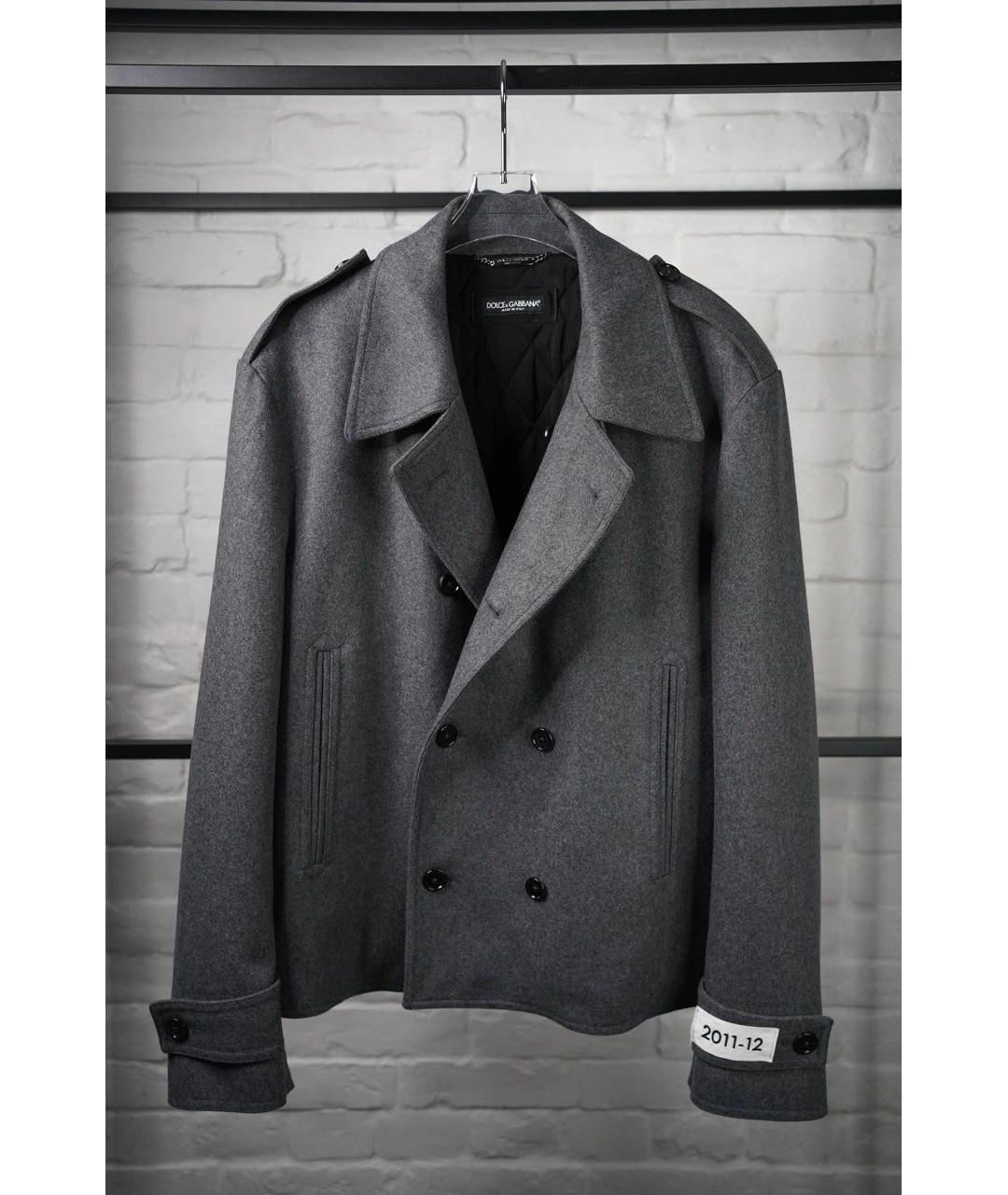 DOLCE&GABBANA Антрацитовое шерстяное пальто, фото 9
